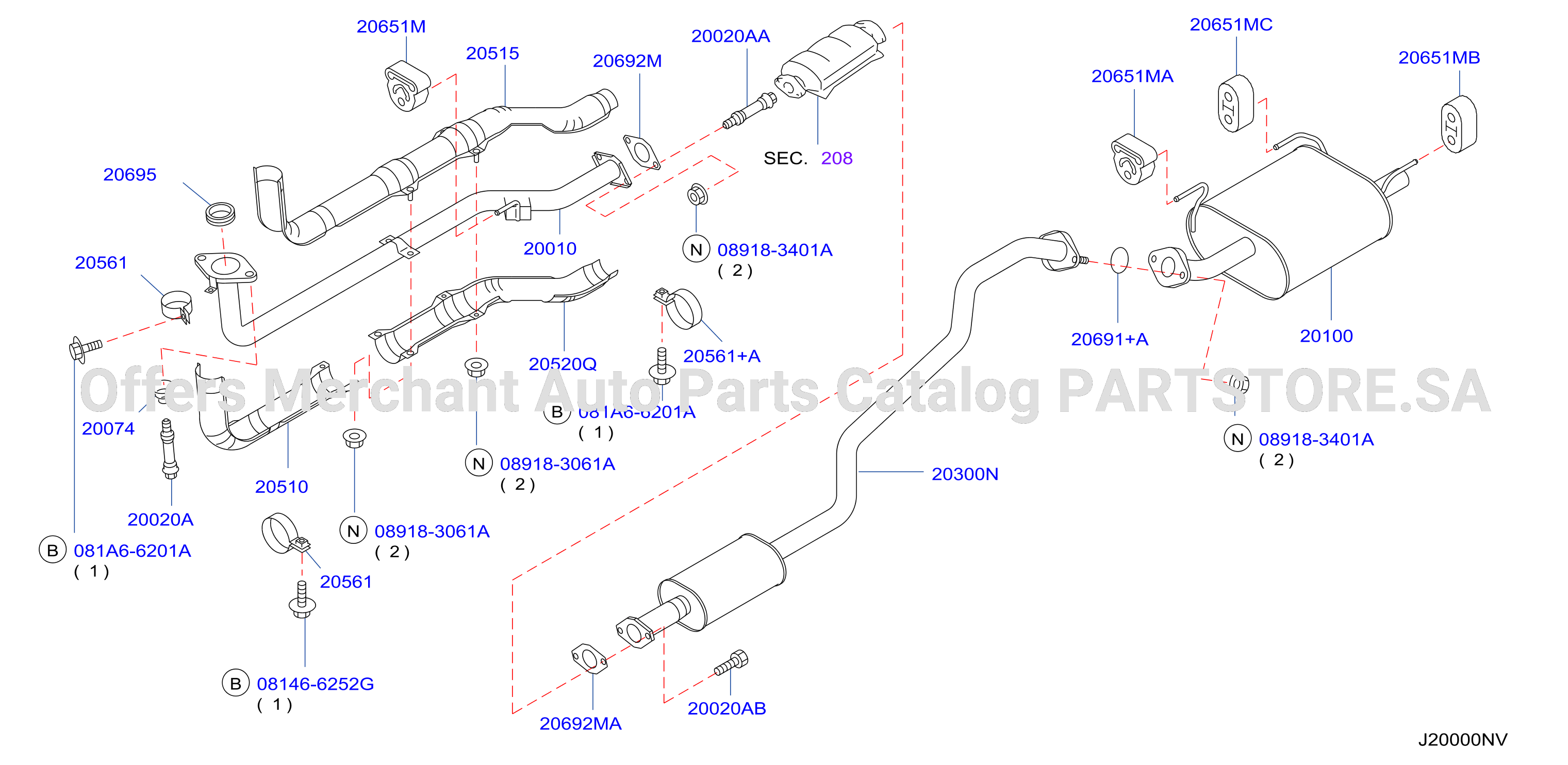 Exhaust Tube Muffler W / Cat