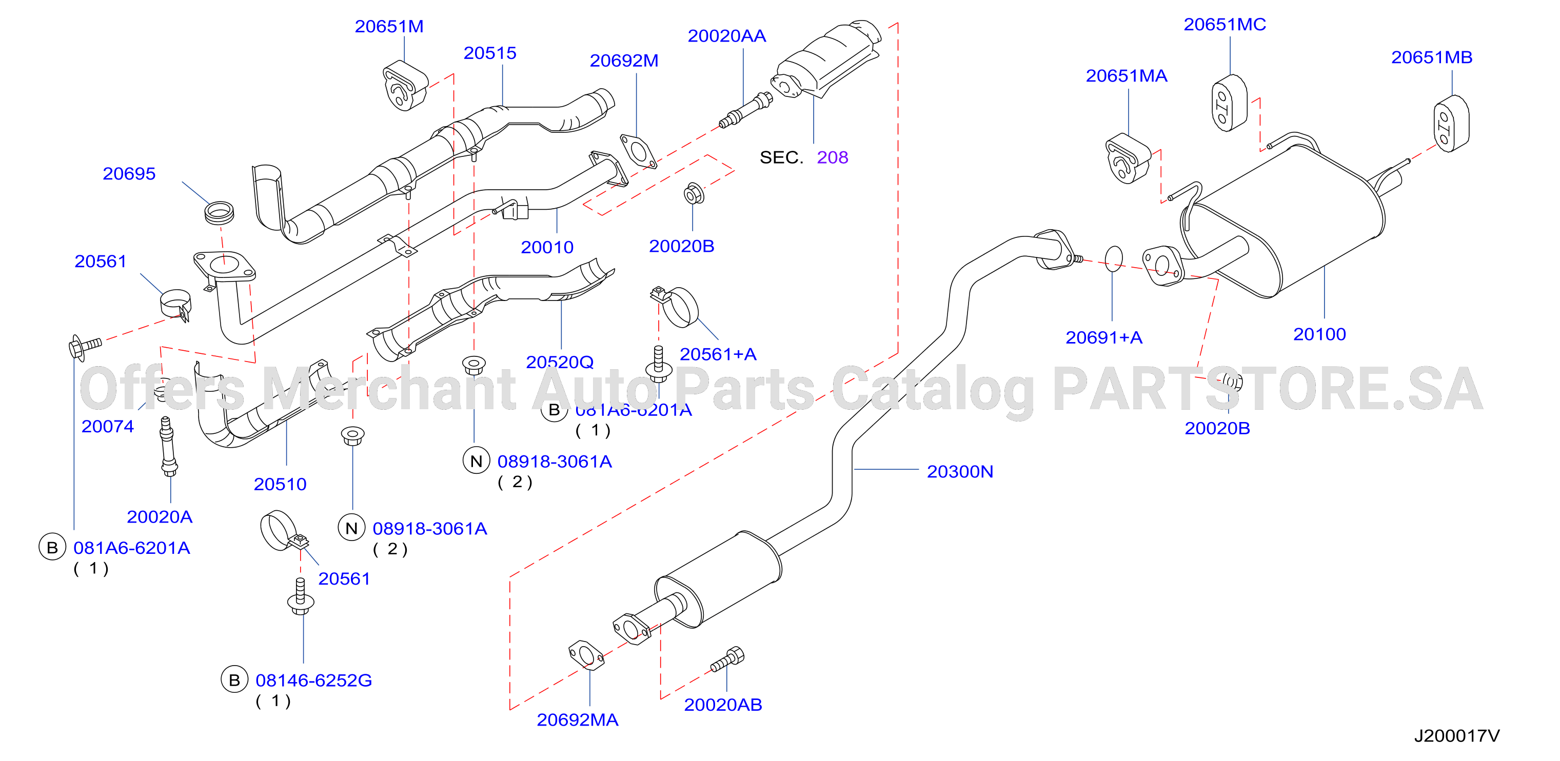 Exhaust Tube Muffler W / Cat