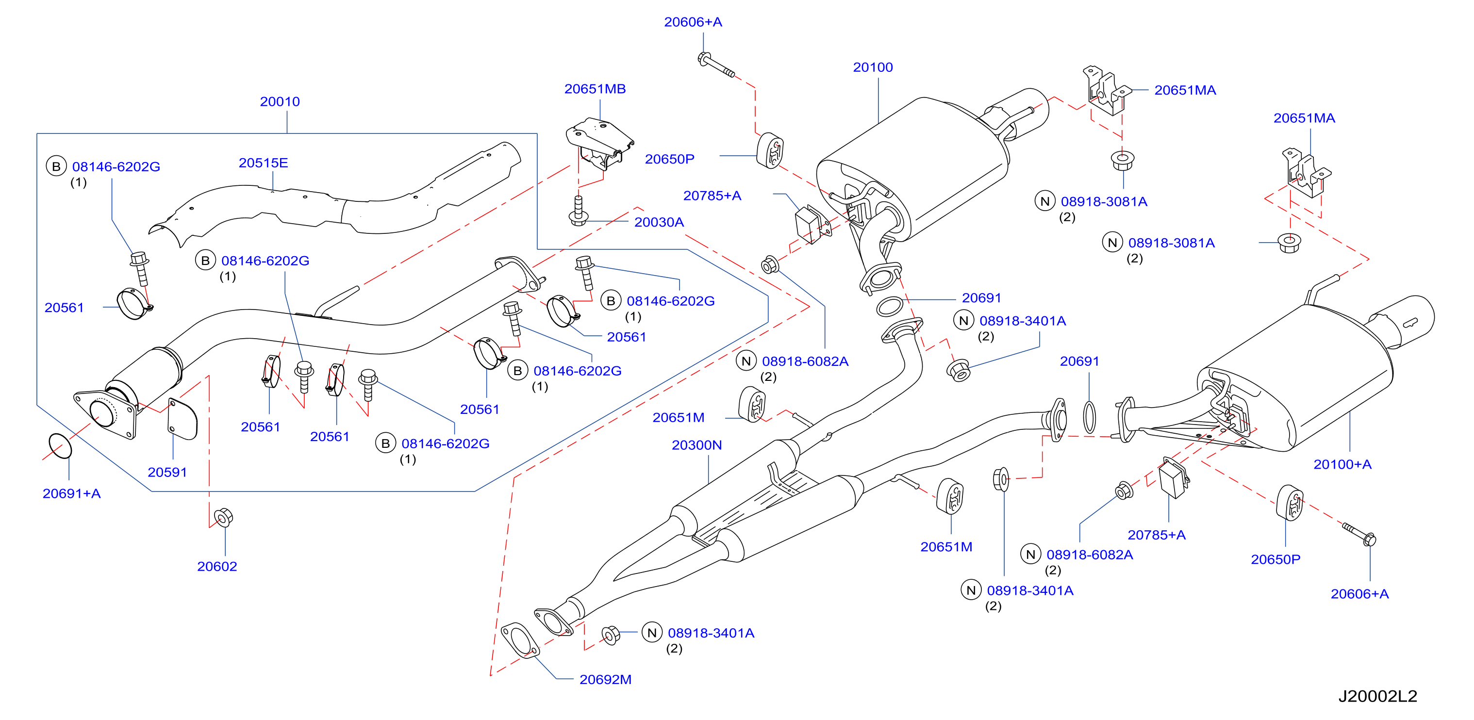 Exhaust Tube Muffler 2 0L Turbo