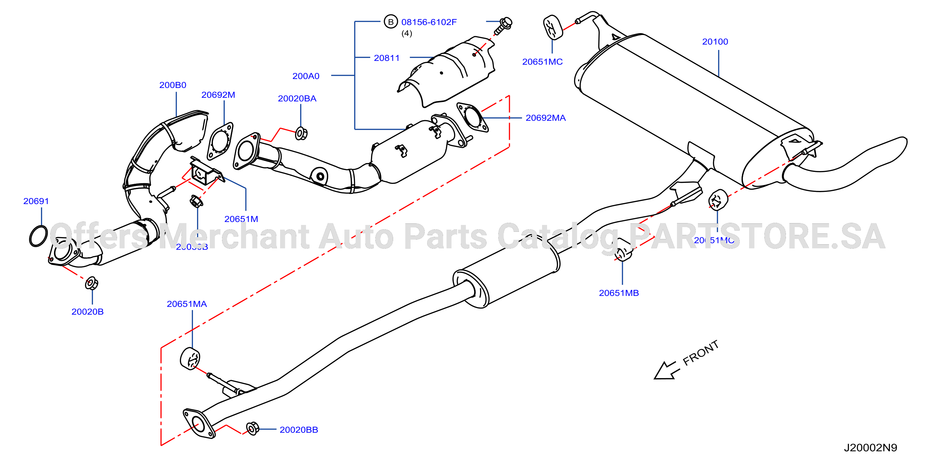 Exhaust Tube Muffler Qr25De