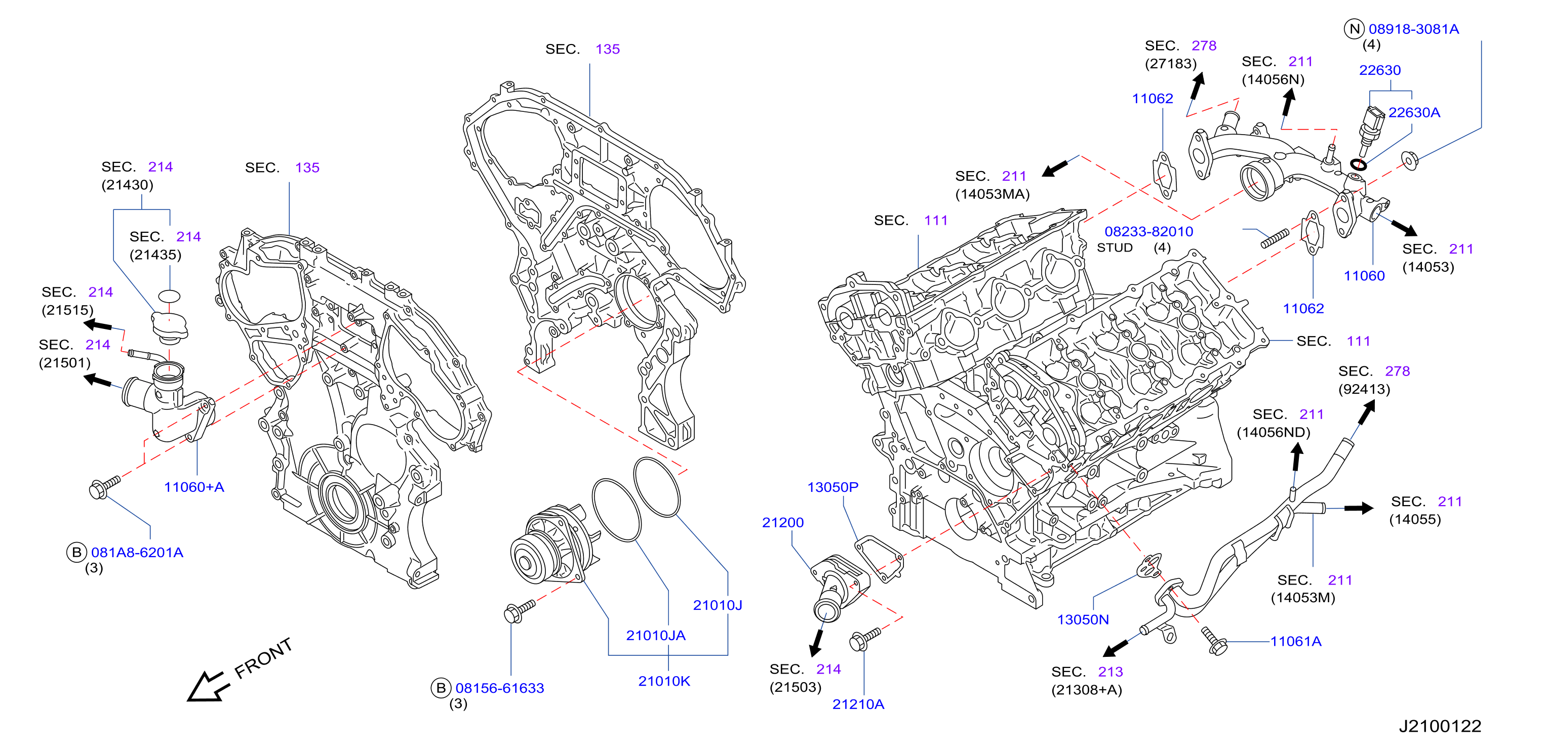 Water Pump Cooling Fan Thermostat With Oil Cooler