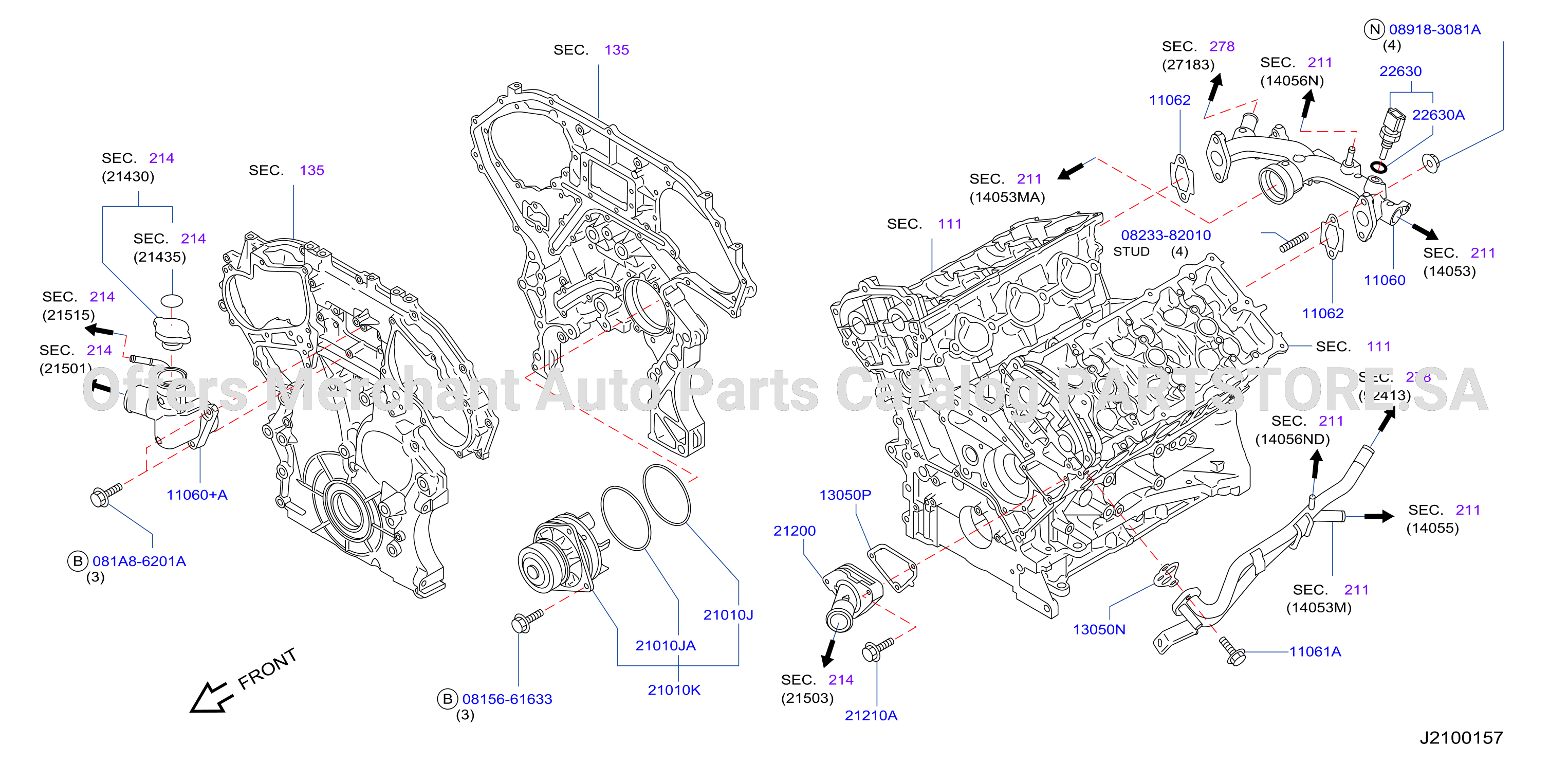 Water Pump Cooling Fan Thermostat W / O Oil Cooler
