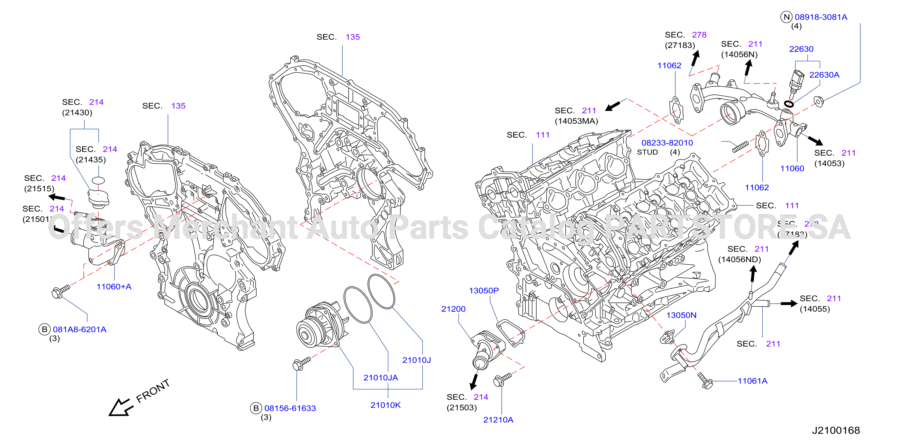 Water Pump Cooling Fan Thermostat Without Oil Cooler