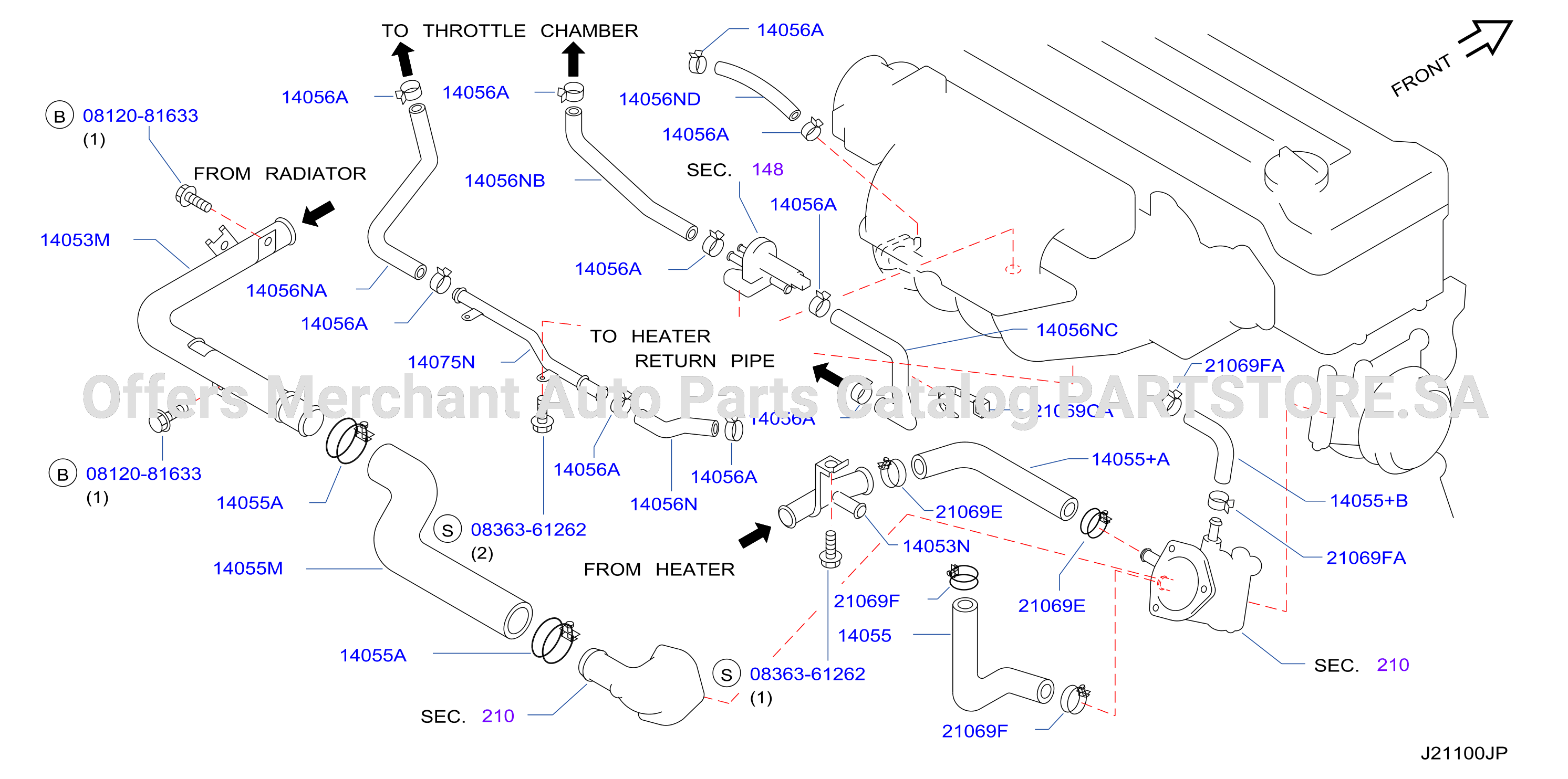 Water Hose Piping F / Egr