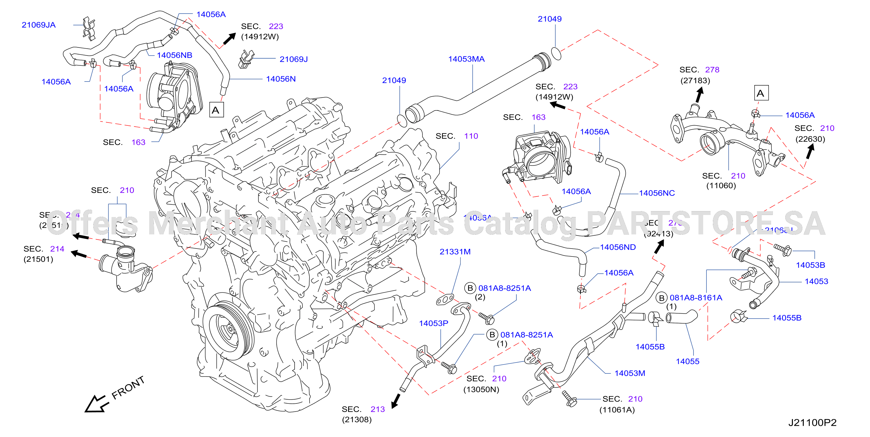 Water Hose Piping W / O Oil Cooler