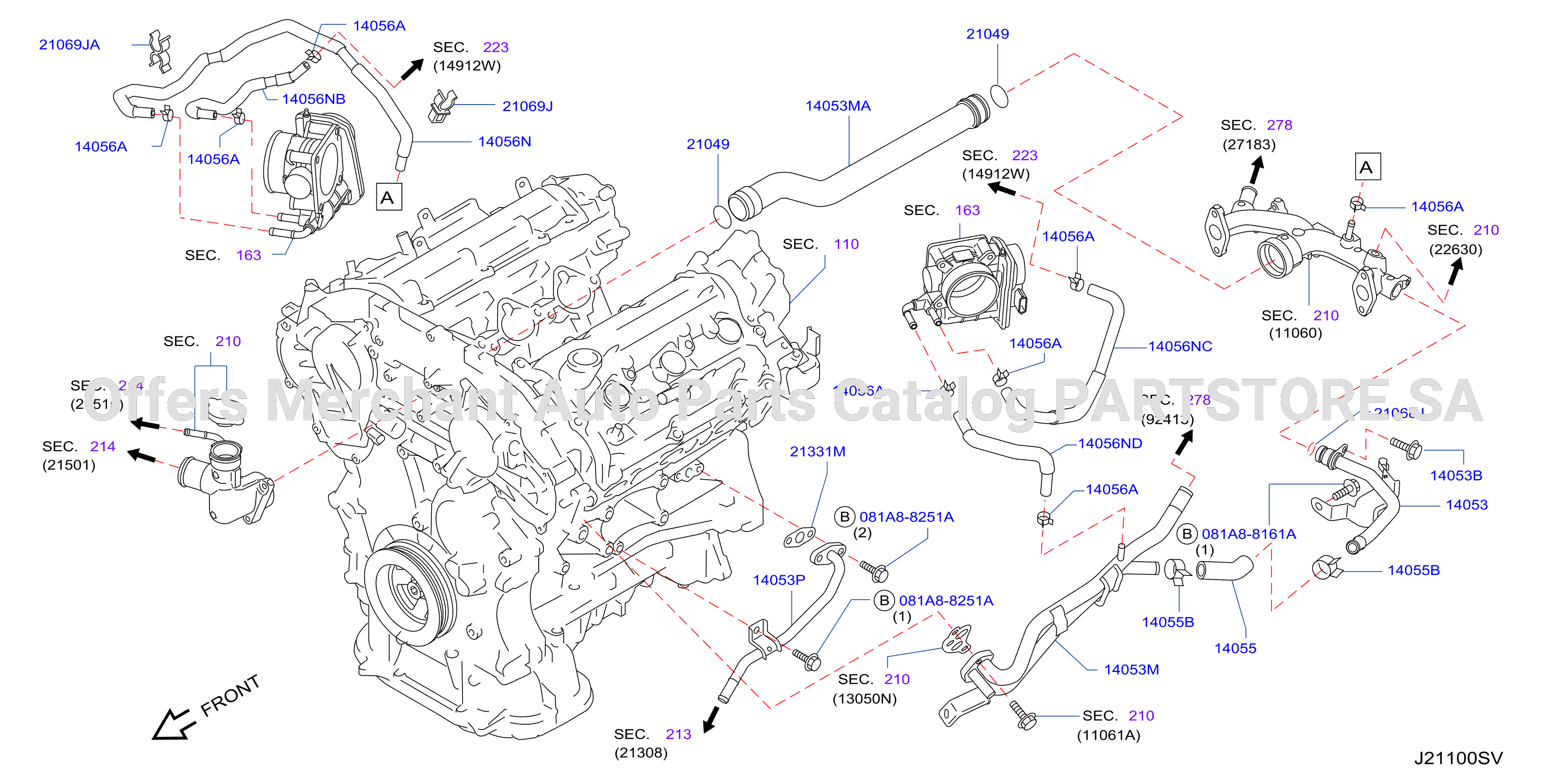 Water Hose Piping W / O Oil Cooler