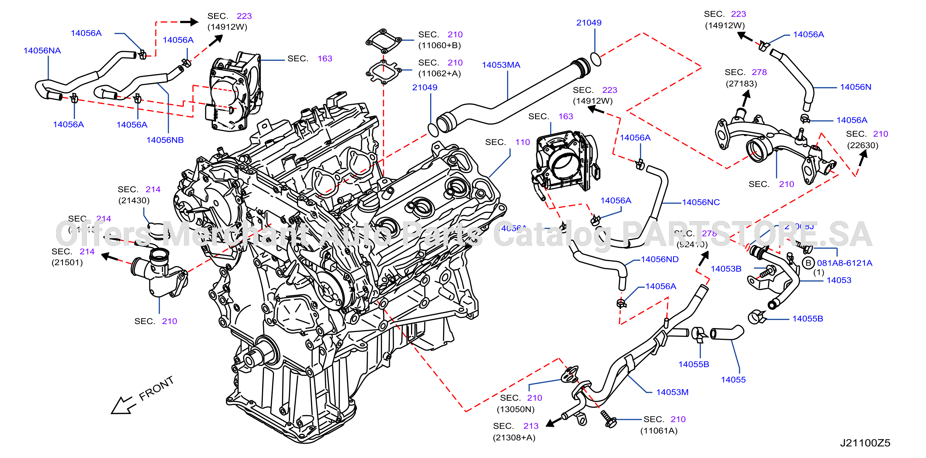 Water Hose Piping With Oil Cooler
