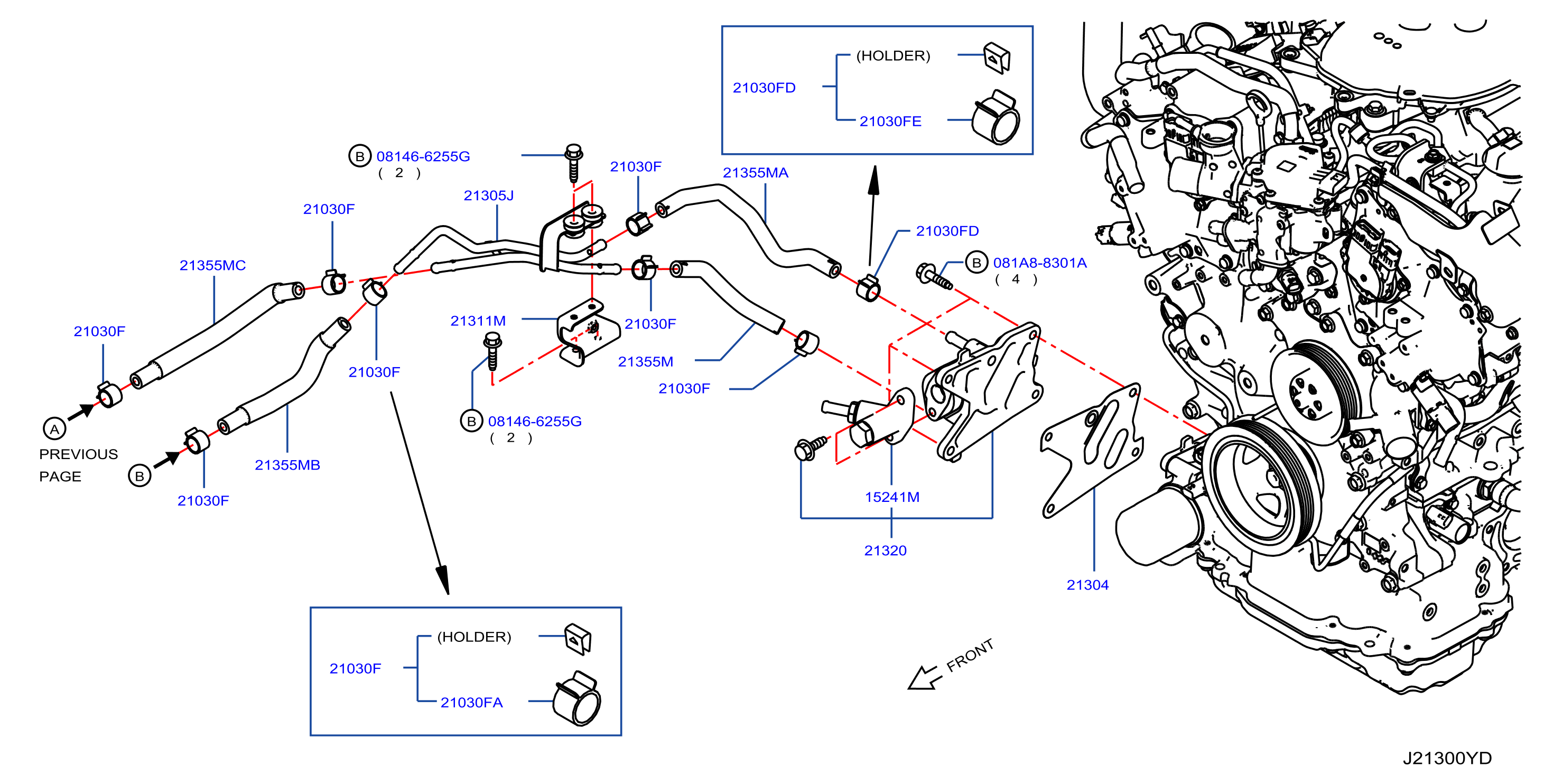 Oil Cooler Oil Cooler Piping 2Wd