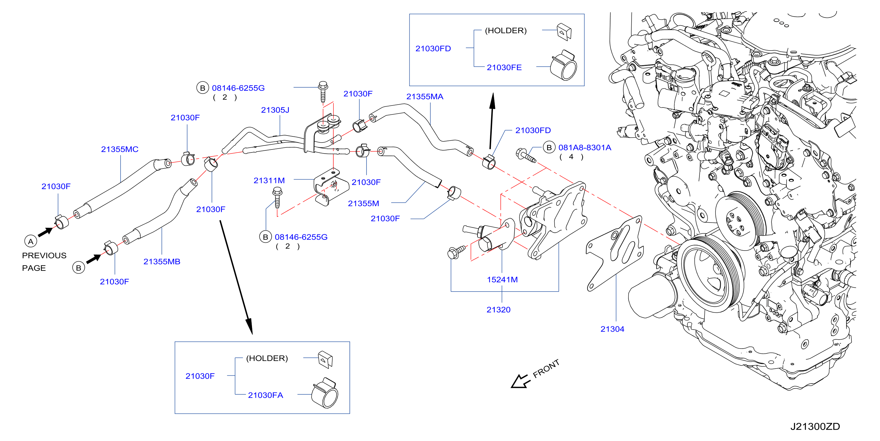 Oil Cooler Oil Cooler Piping 2Wd