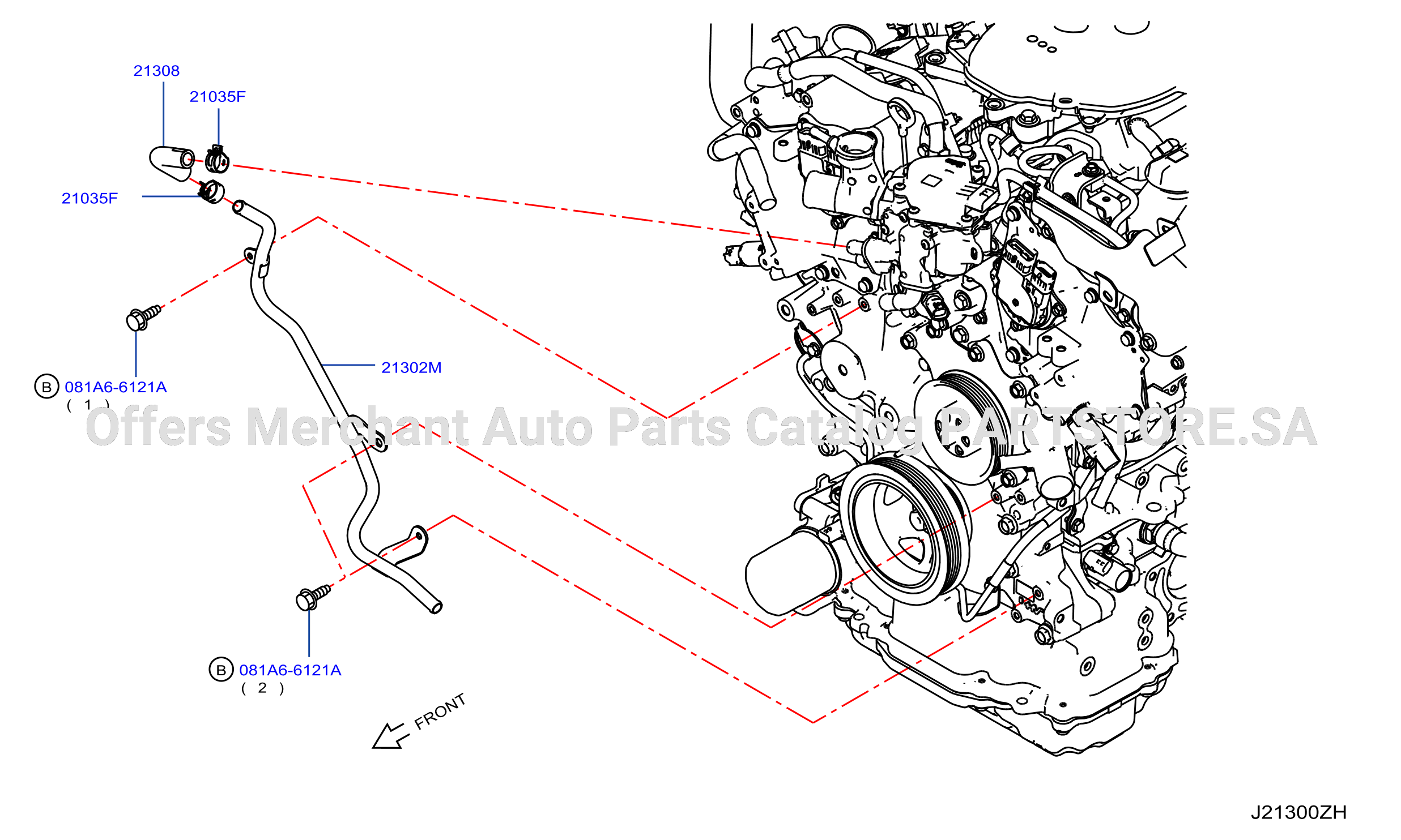 Oil Cooler Hose A / C 2Wd