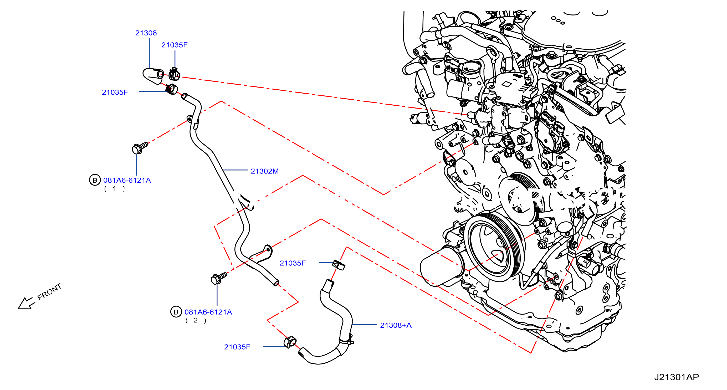 Oil Cooler Hose A / C For Mt