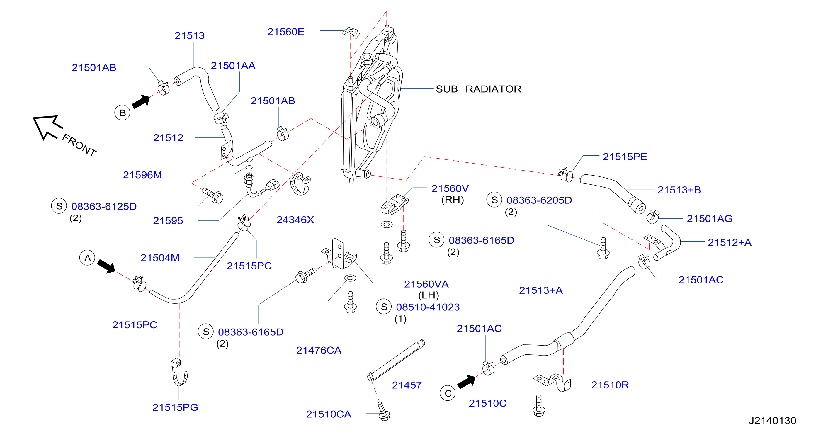 Radiator Shroud Inverter Cooling Sub Rad Hose Fitting Parts