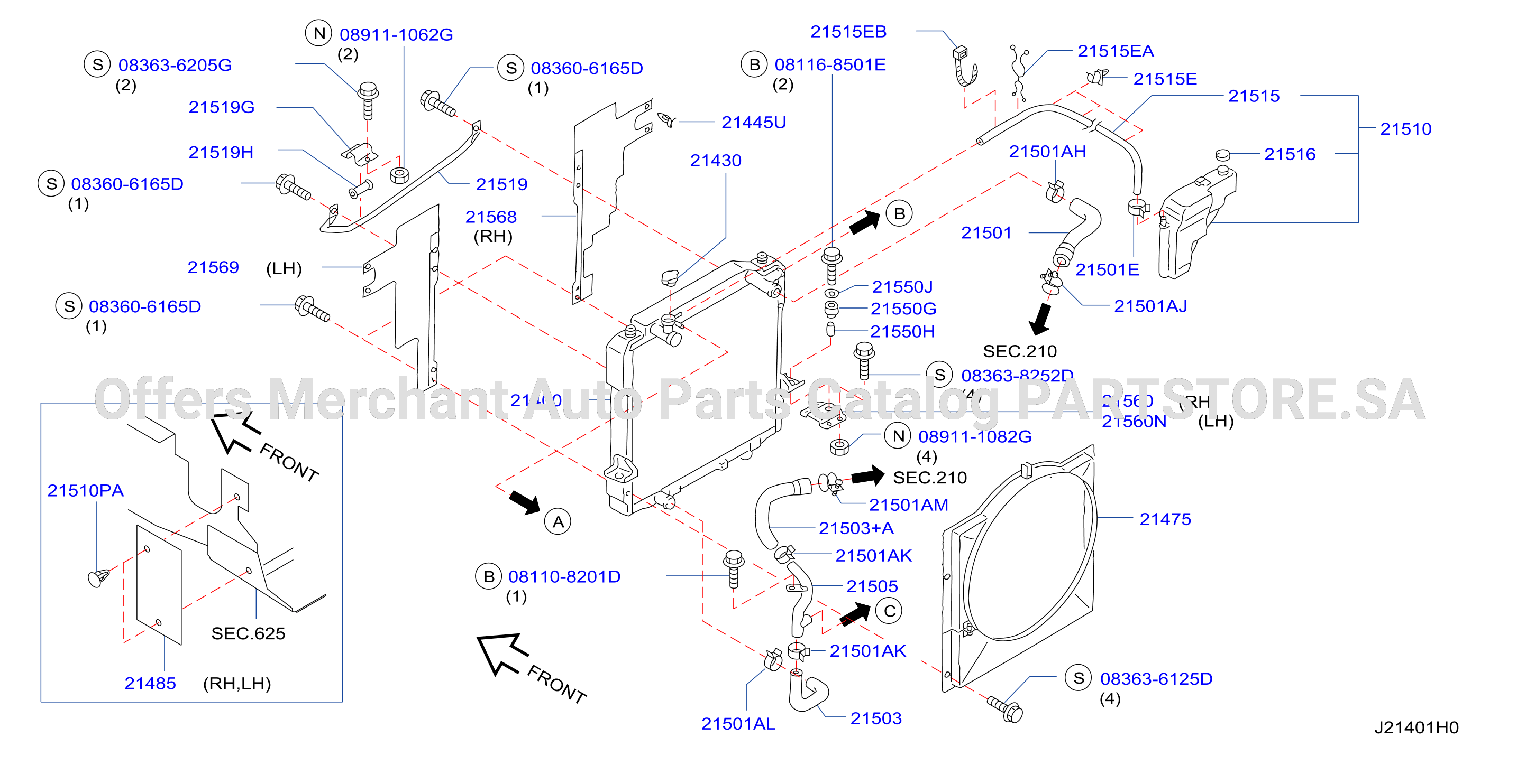 Radiator Shroud Inverter Cooling Main Rad Hose Fitting Parts