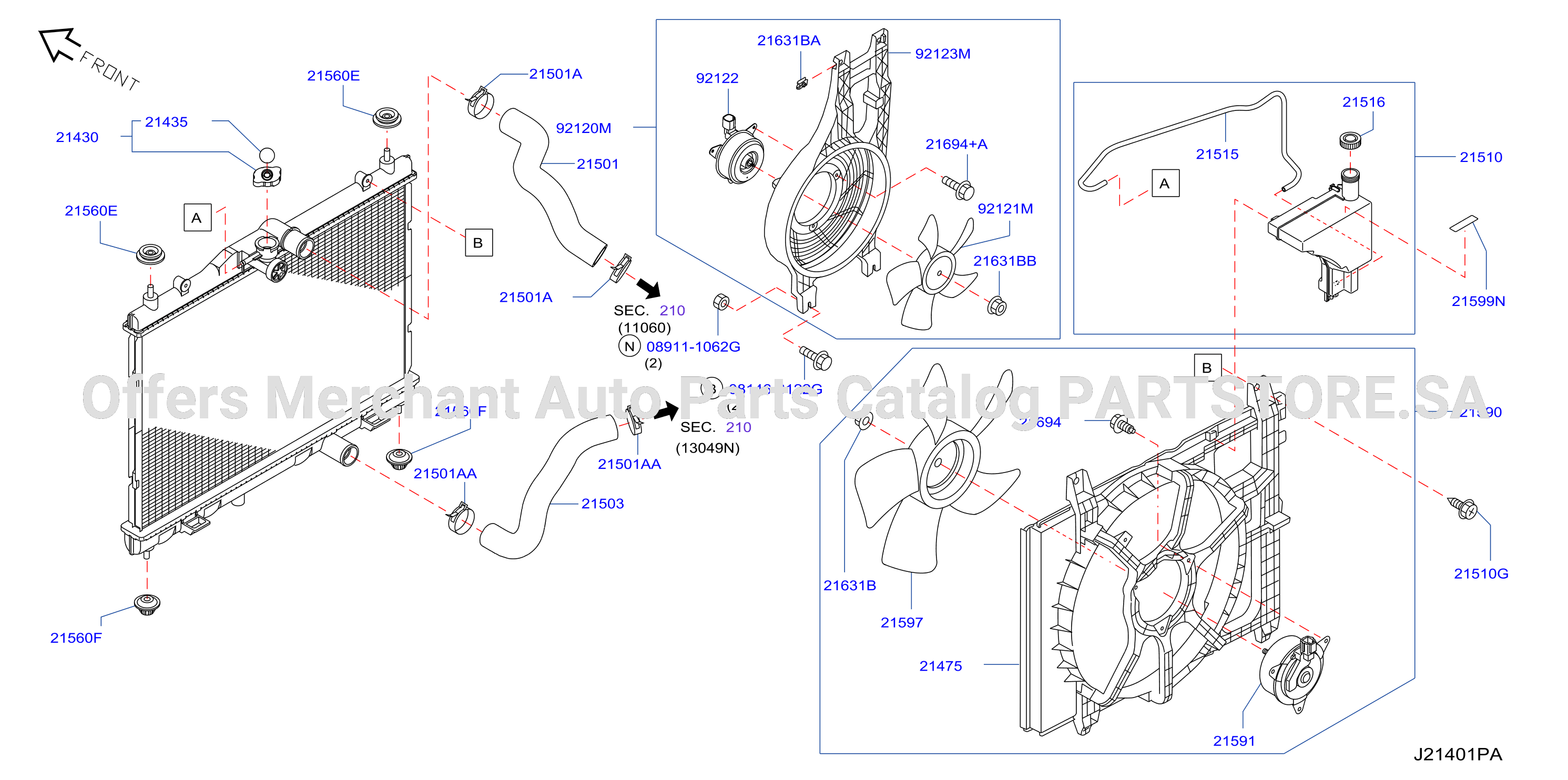 Radiator Shroud Inverter Cooling Fitting Parts