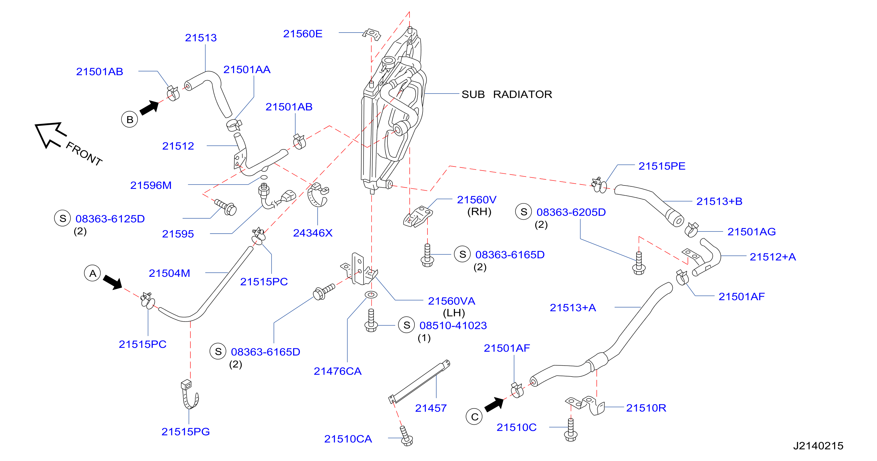 Radiator Shroud Inverter Cooling Sub Rad Hose Fitting Parts
