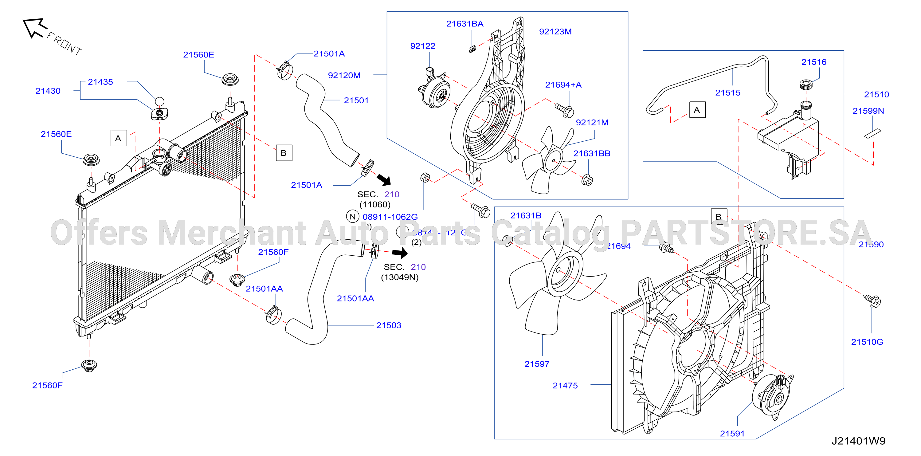 Radiator Shroud Inverter Cooling Fitting Parts