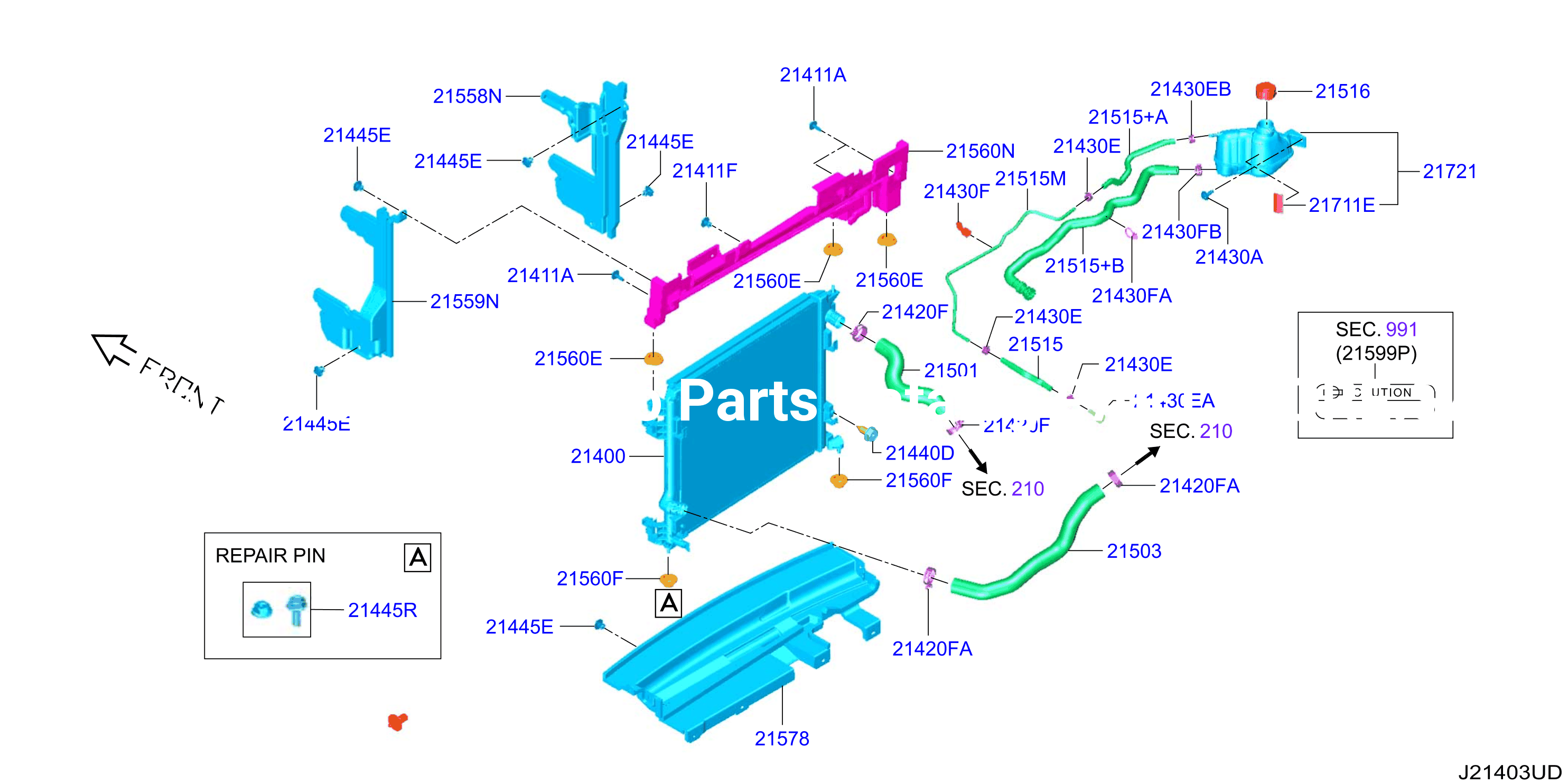 Radiator Shroud Inverter Cooling Fitting Parts