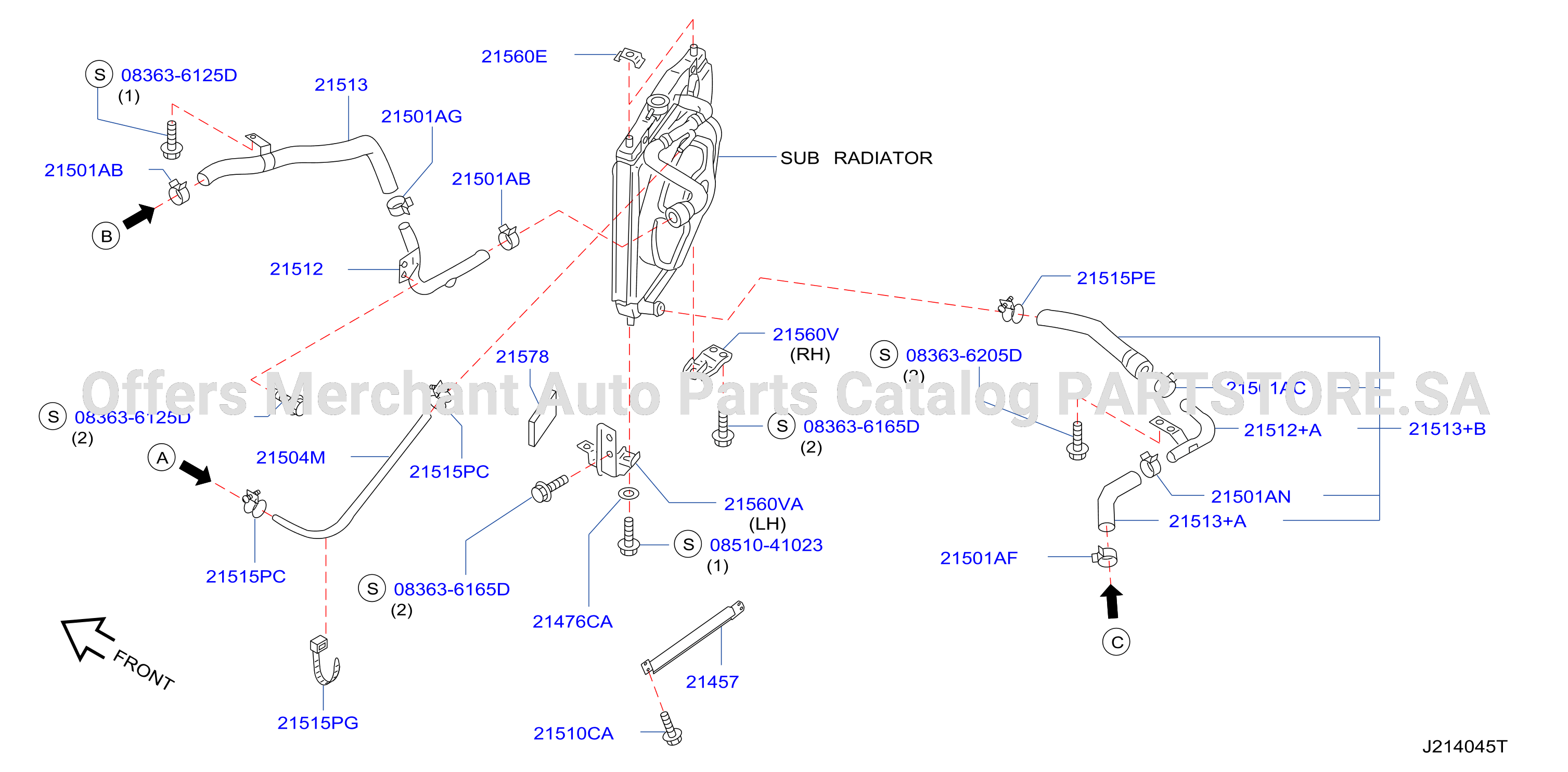 Radiator Shroud Inverter Cooling Sub Rad Hose Fitting Parts