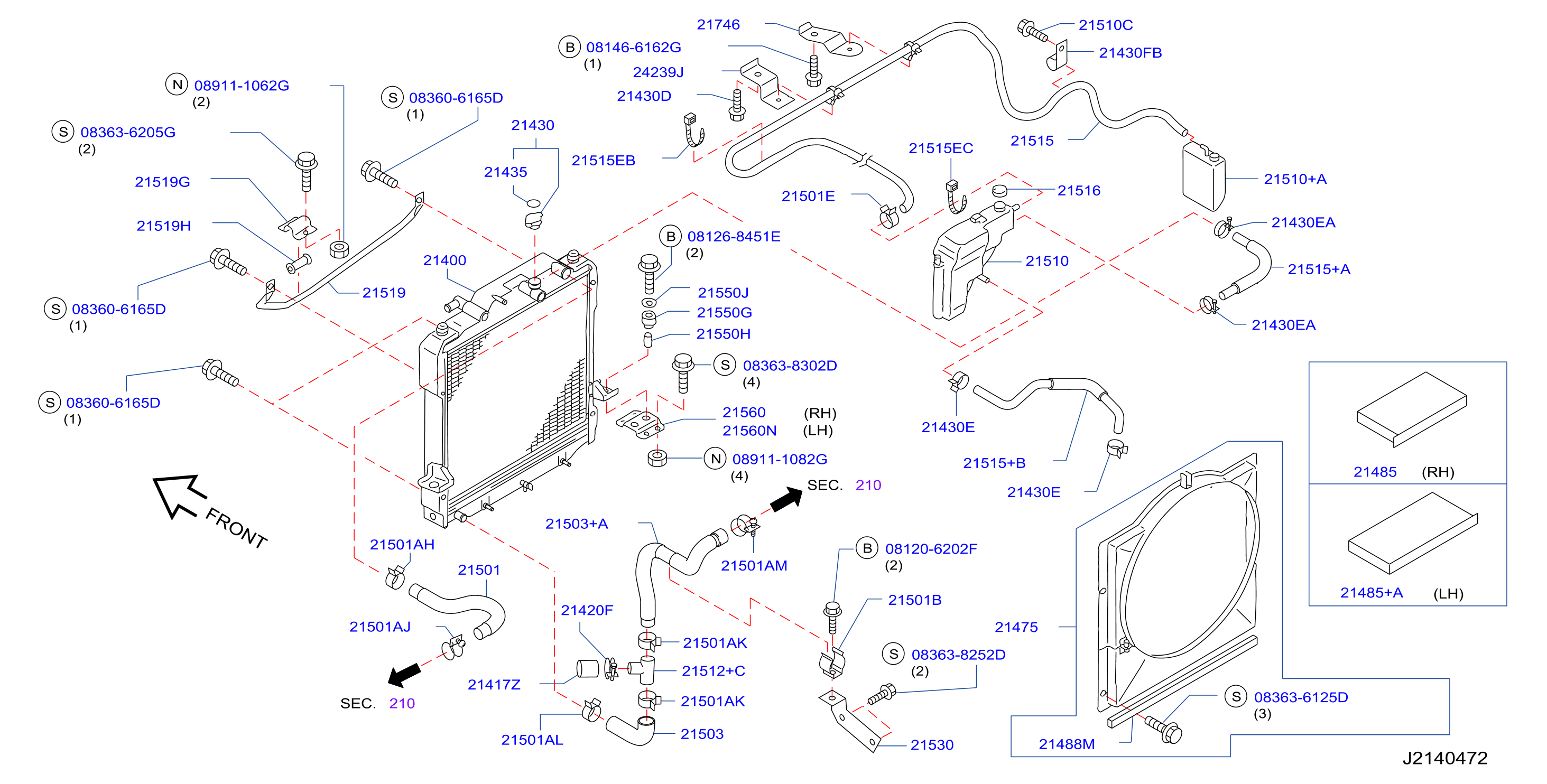 Radiator Shroud Inverter Cooling Main Radiator Assy