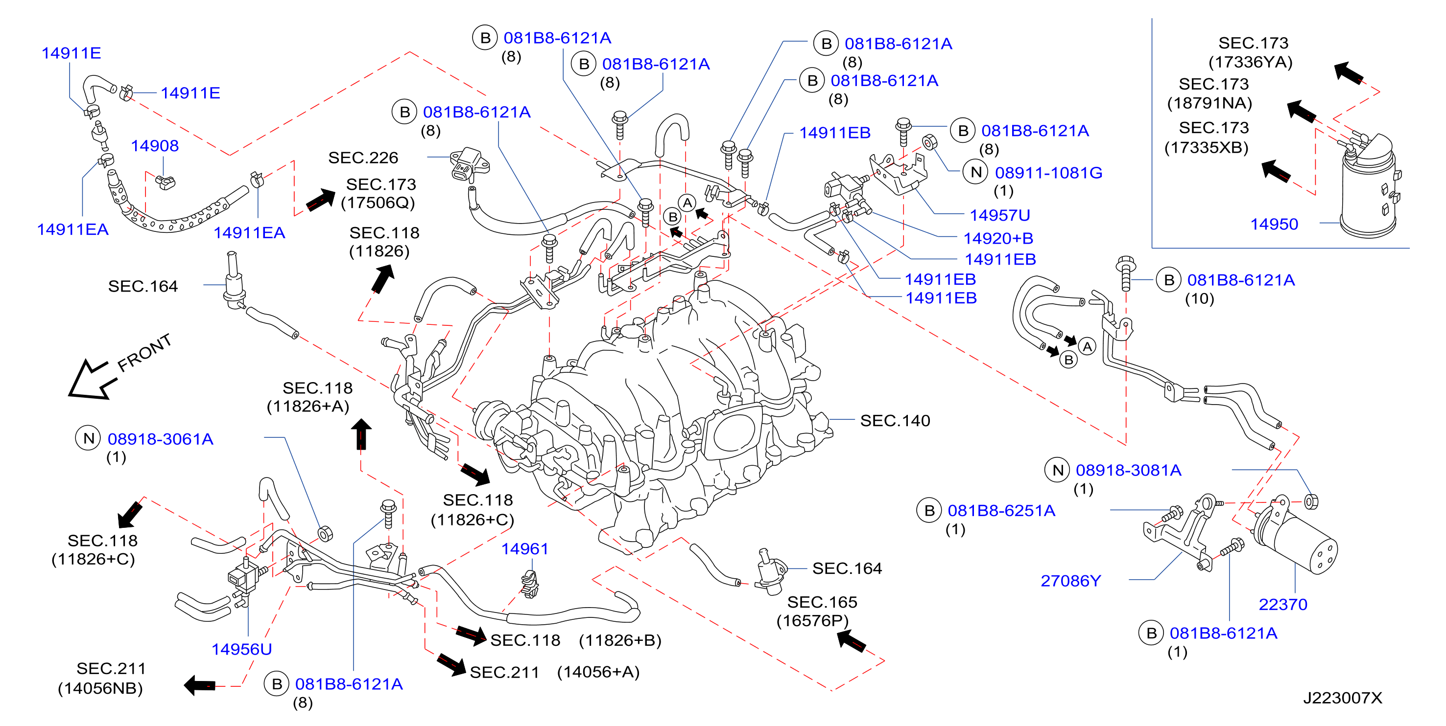 Engine Control Vacuum Piping Hose Fitting