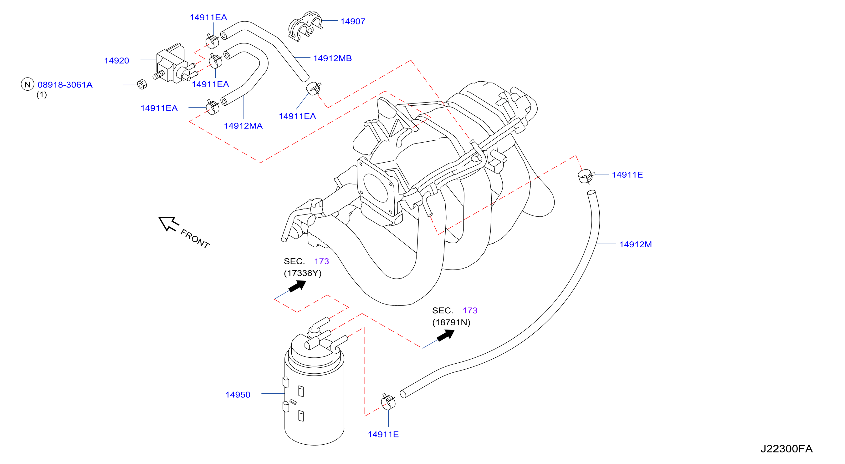 Engine Control Vacuum Piping Gen B Me