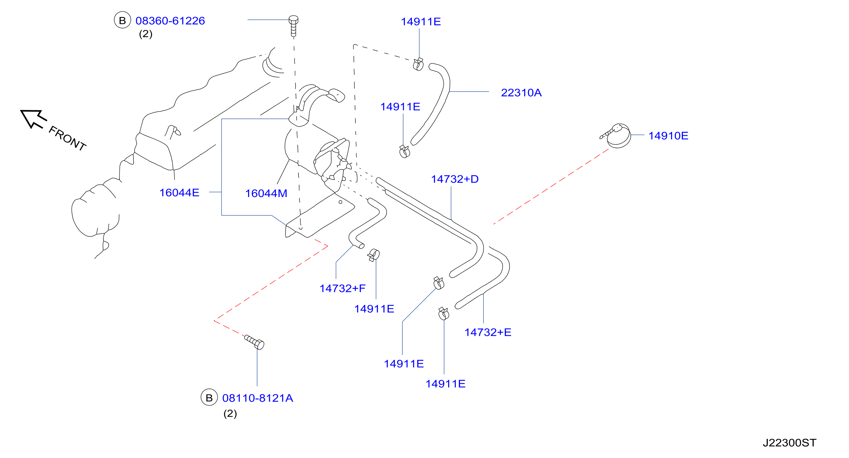 Engine Control Vacuum Piping No 2