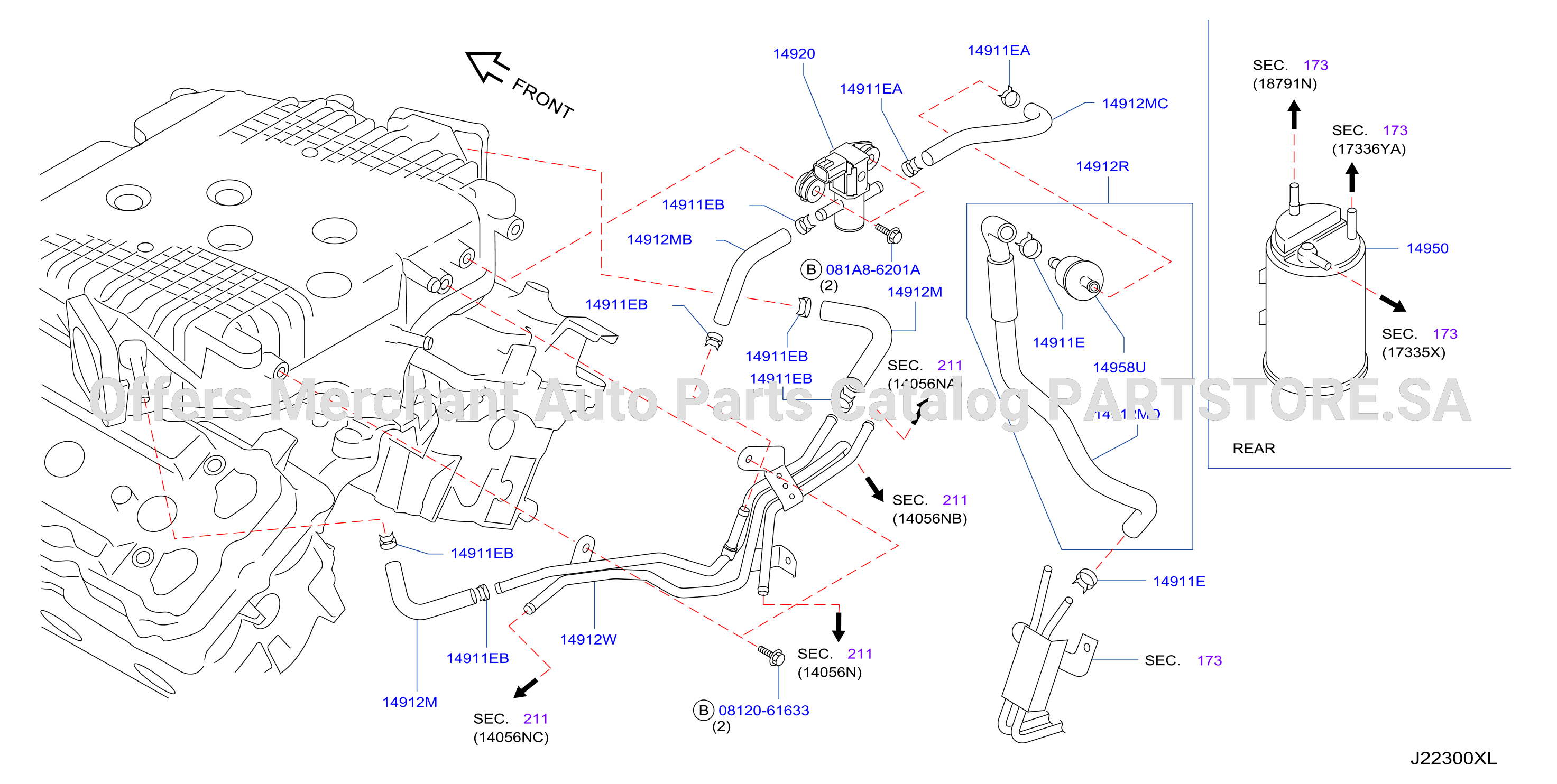 Engine Control Vacuum Piping Evap Piping Canister