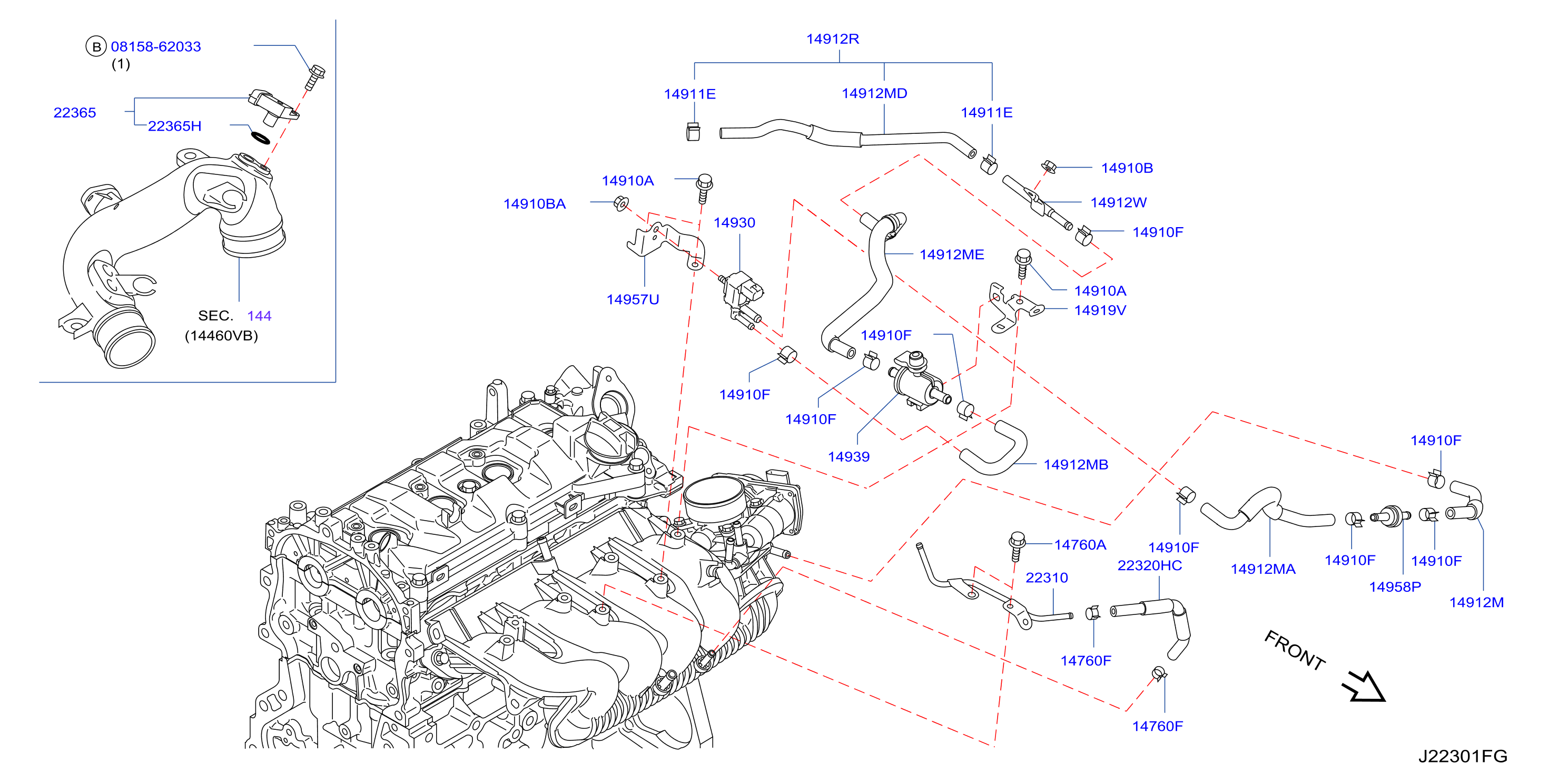 Engine Control Vacuum Piping Evapo Piping For Kra