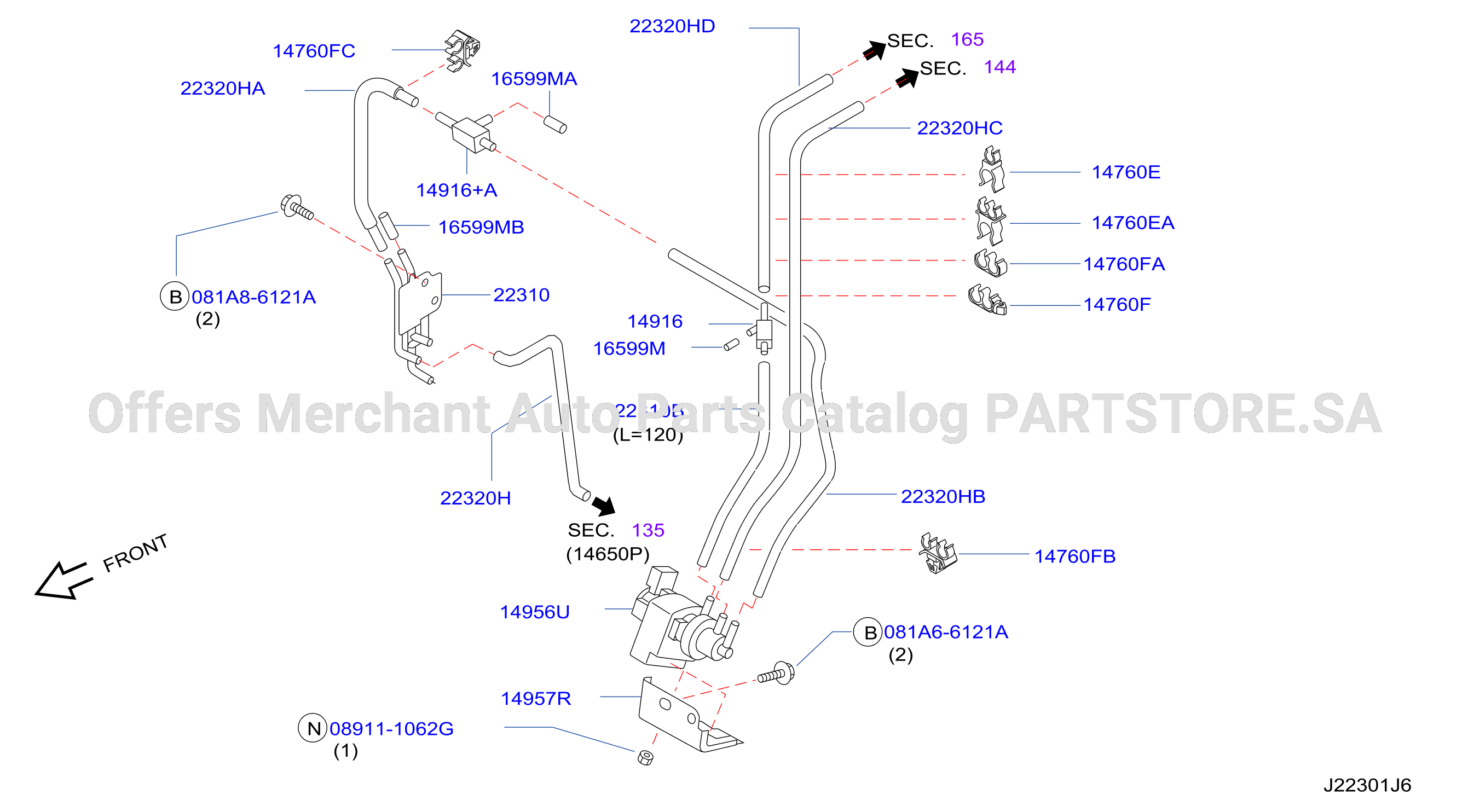 Engine Control Vacuum Piping Vac