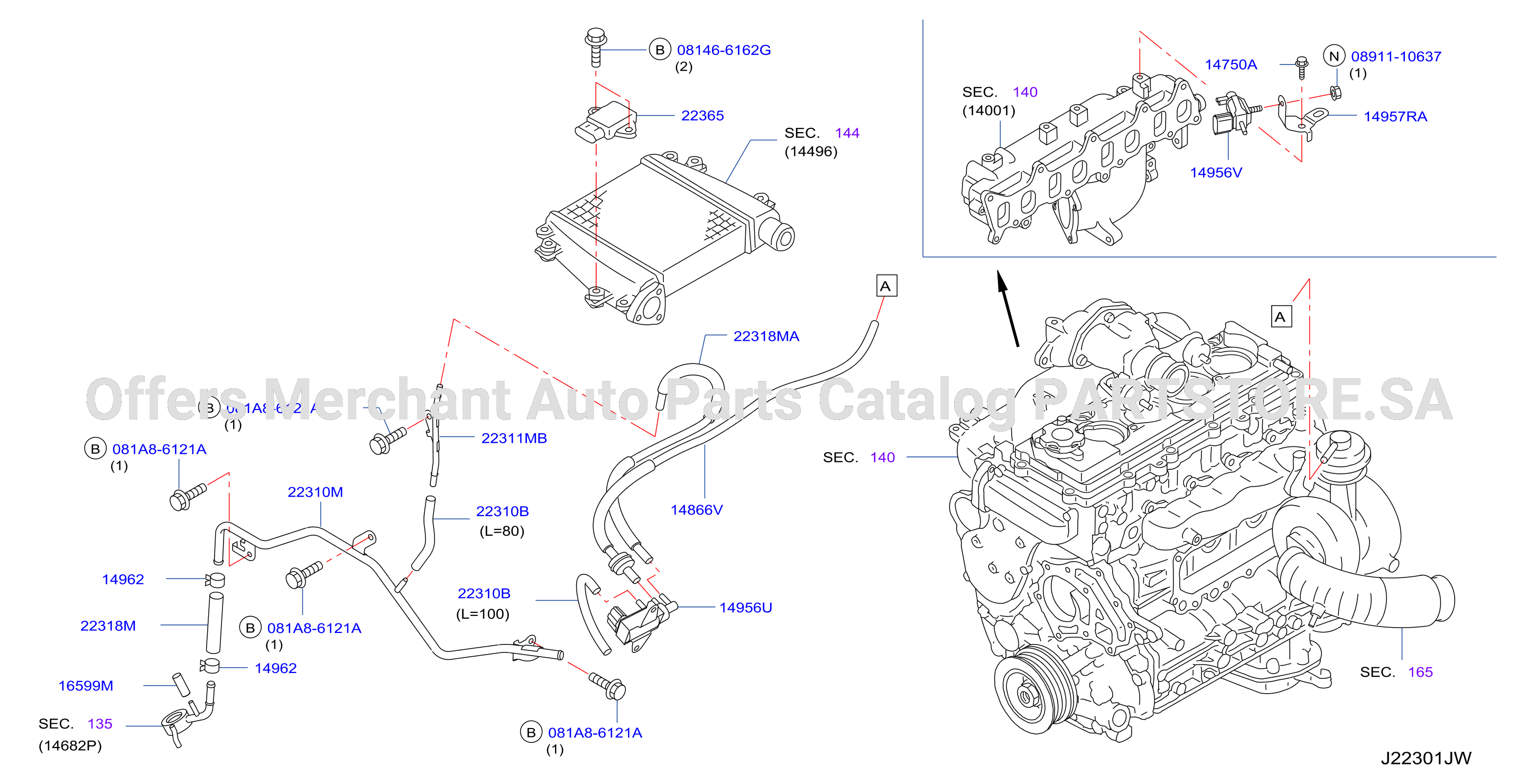 Engine Control Vacuum Piping W / O Egr
