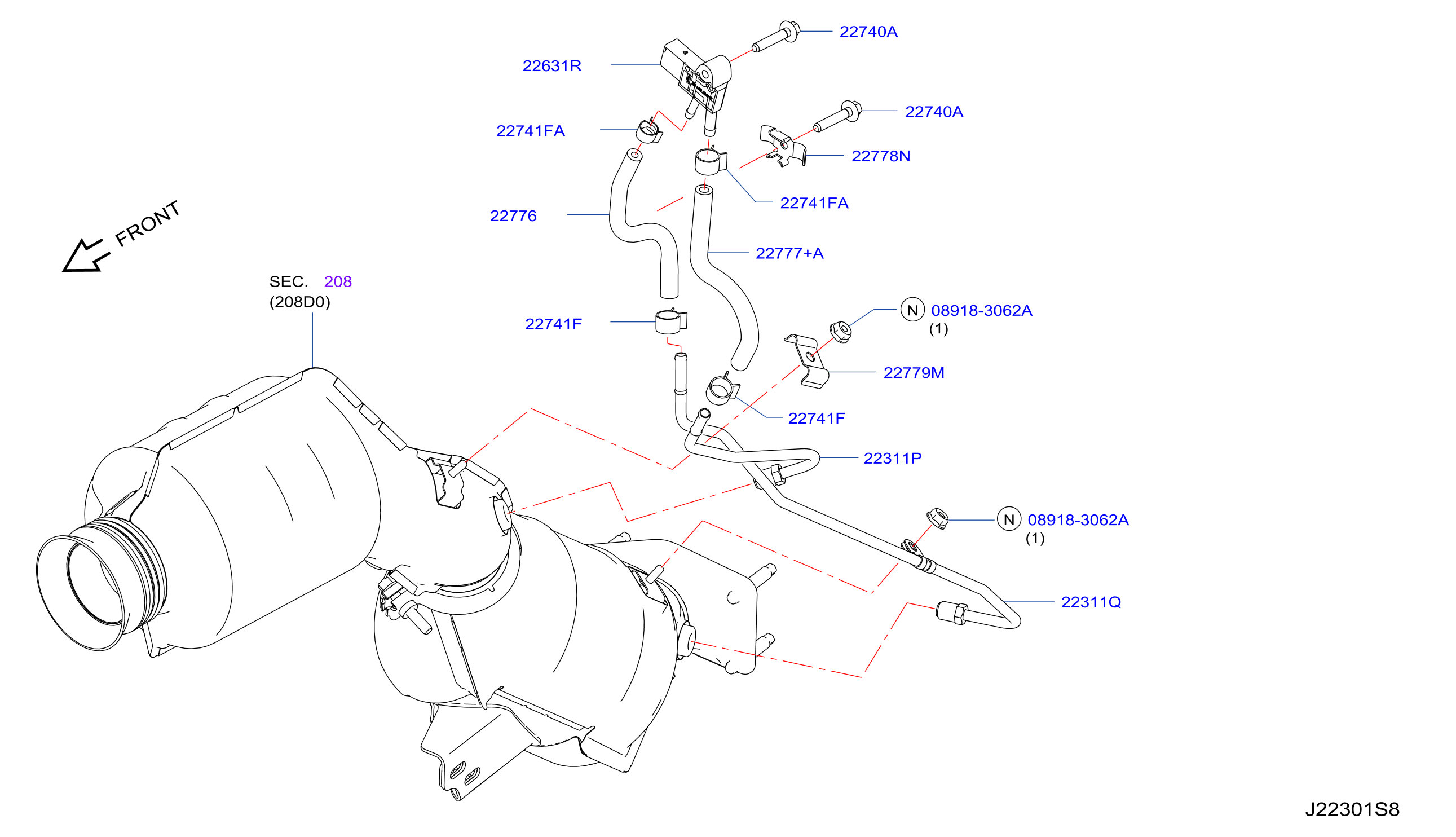 Engine Control Vacuum Piping Sensor