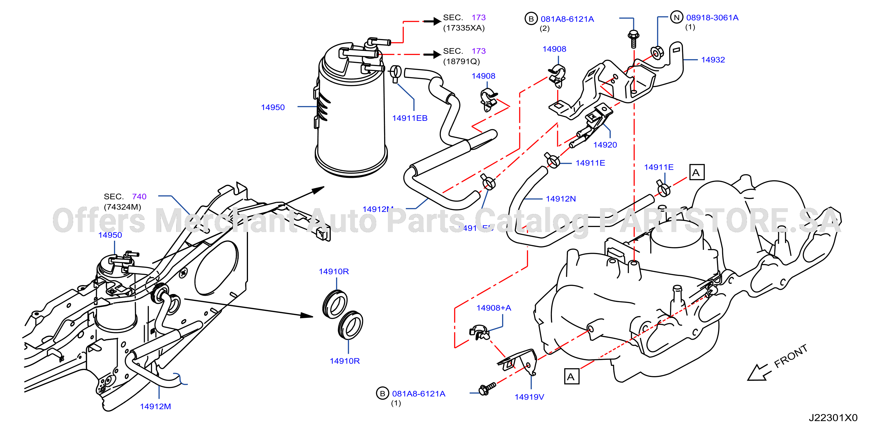 Engine Control Vacuum Piping Narrow Body