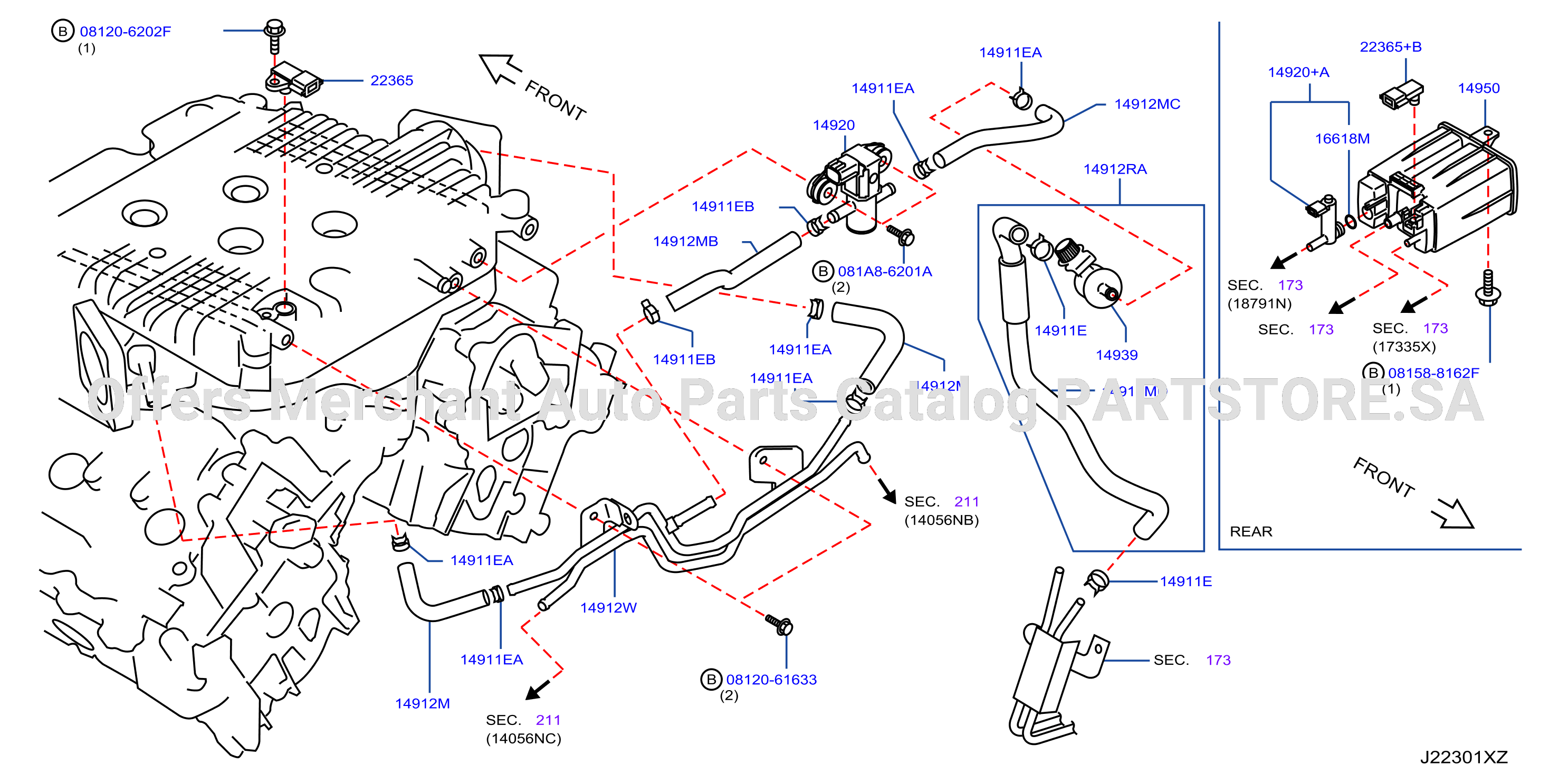 Engine Control Vacuum Piping Evap Piping Canister