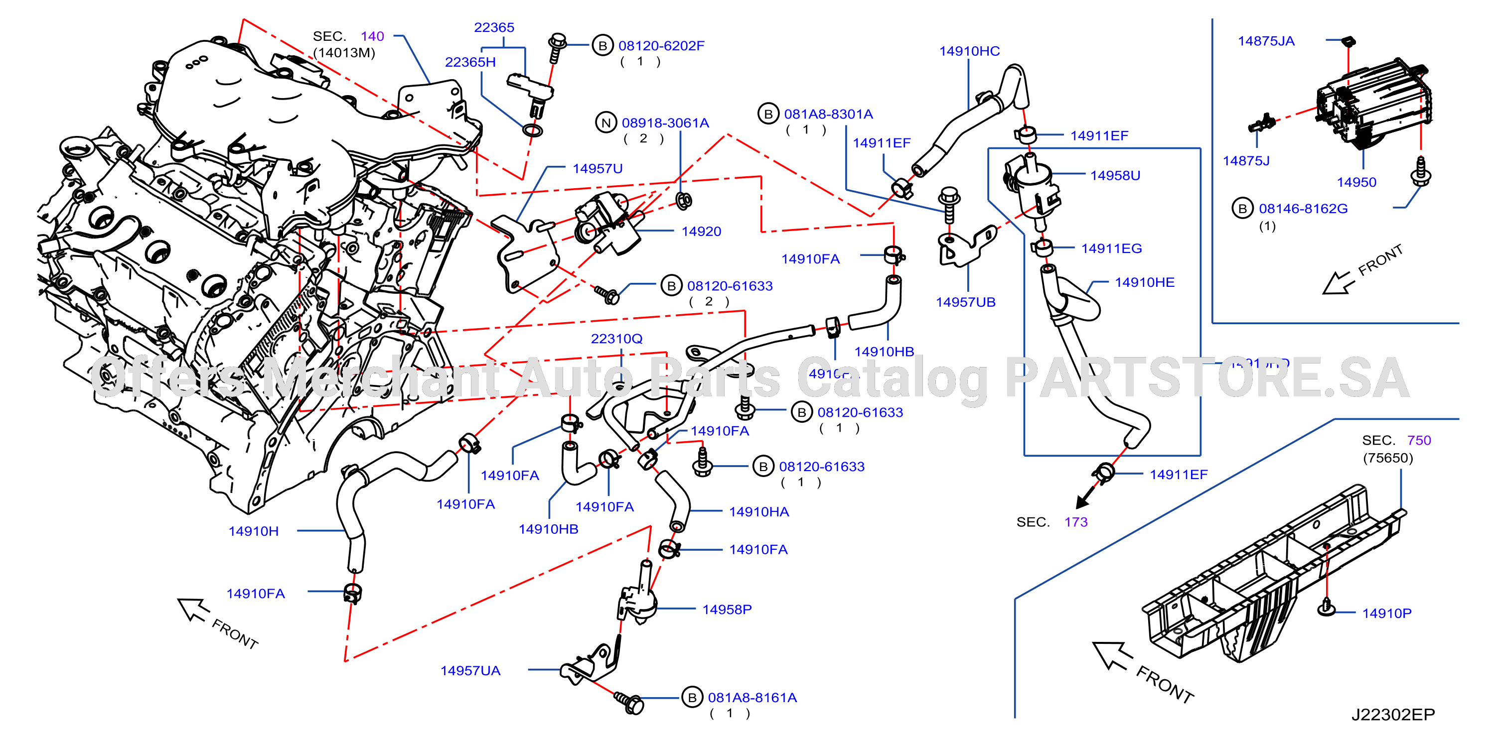 Engine Control Vacuum Piping Evap Piping Canister For Gcc