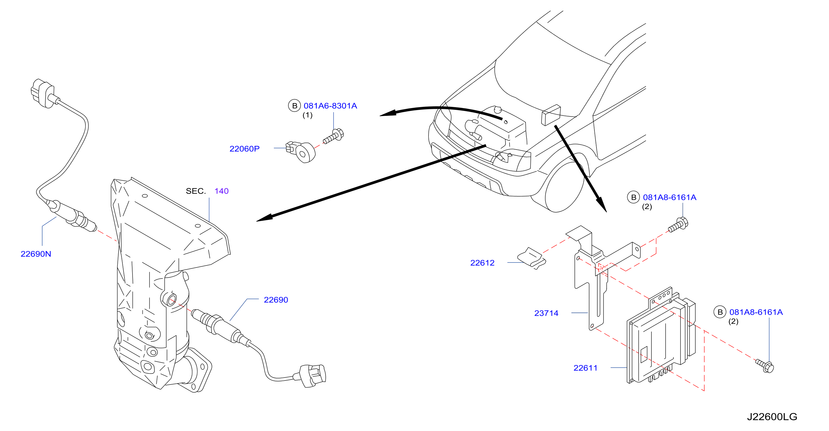 Engine Control Module With Rr O2Sensor
