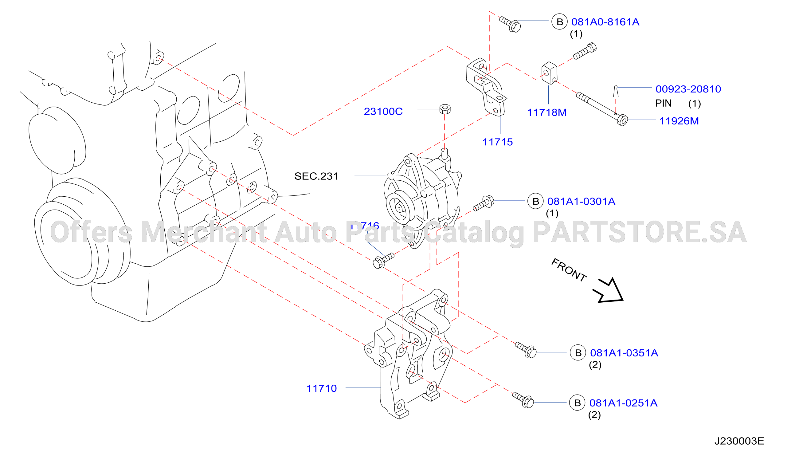 Alternator Fitting Air Con Less