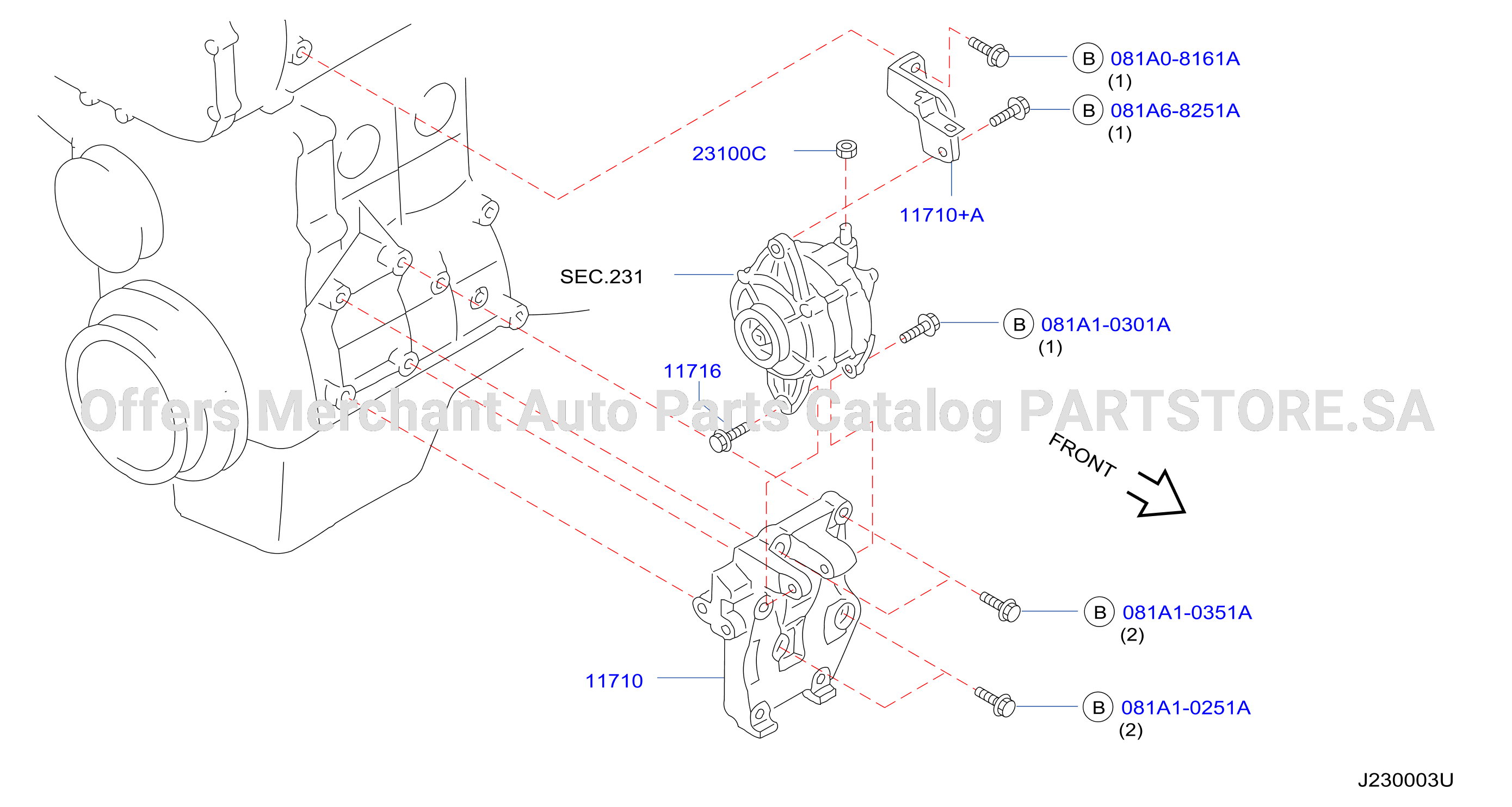 Alternator Fitting F / Air Con