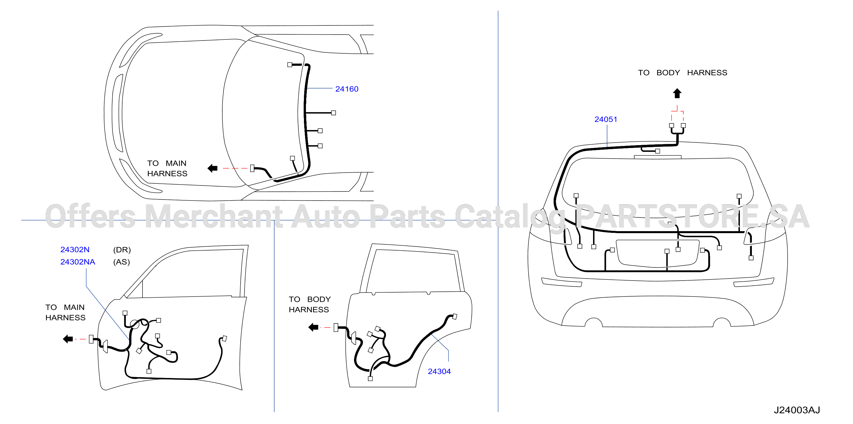 Wiring Roof Door Harn