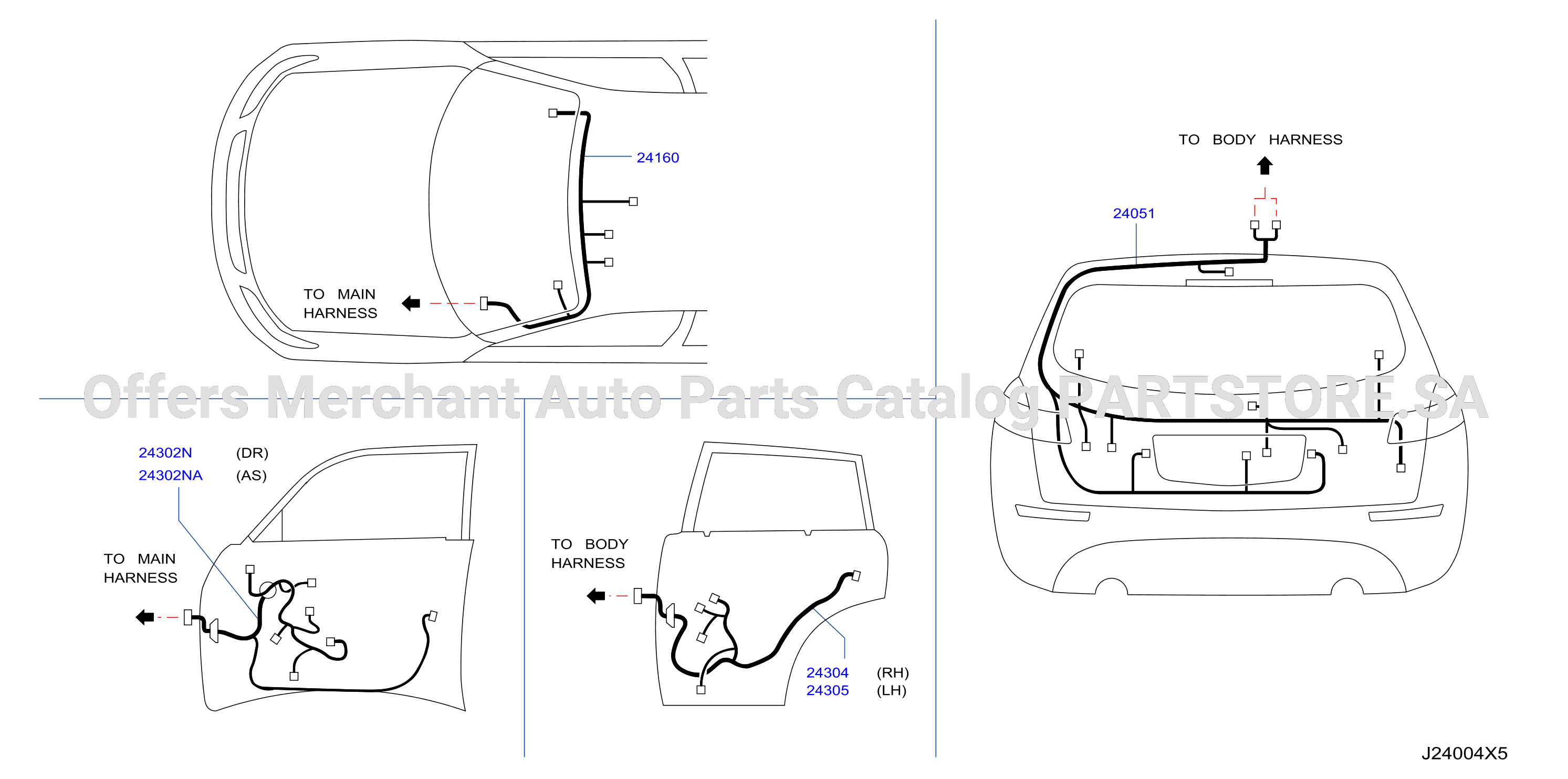 Wiring Roof Door Harn