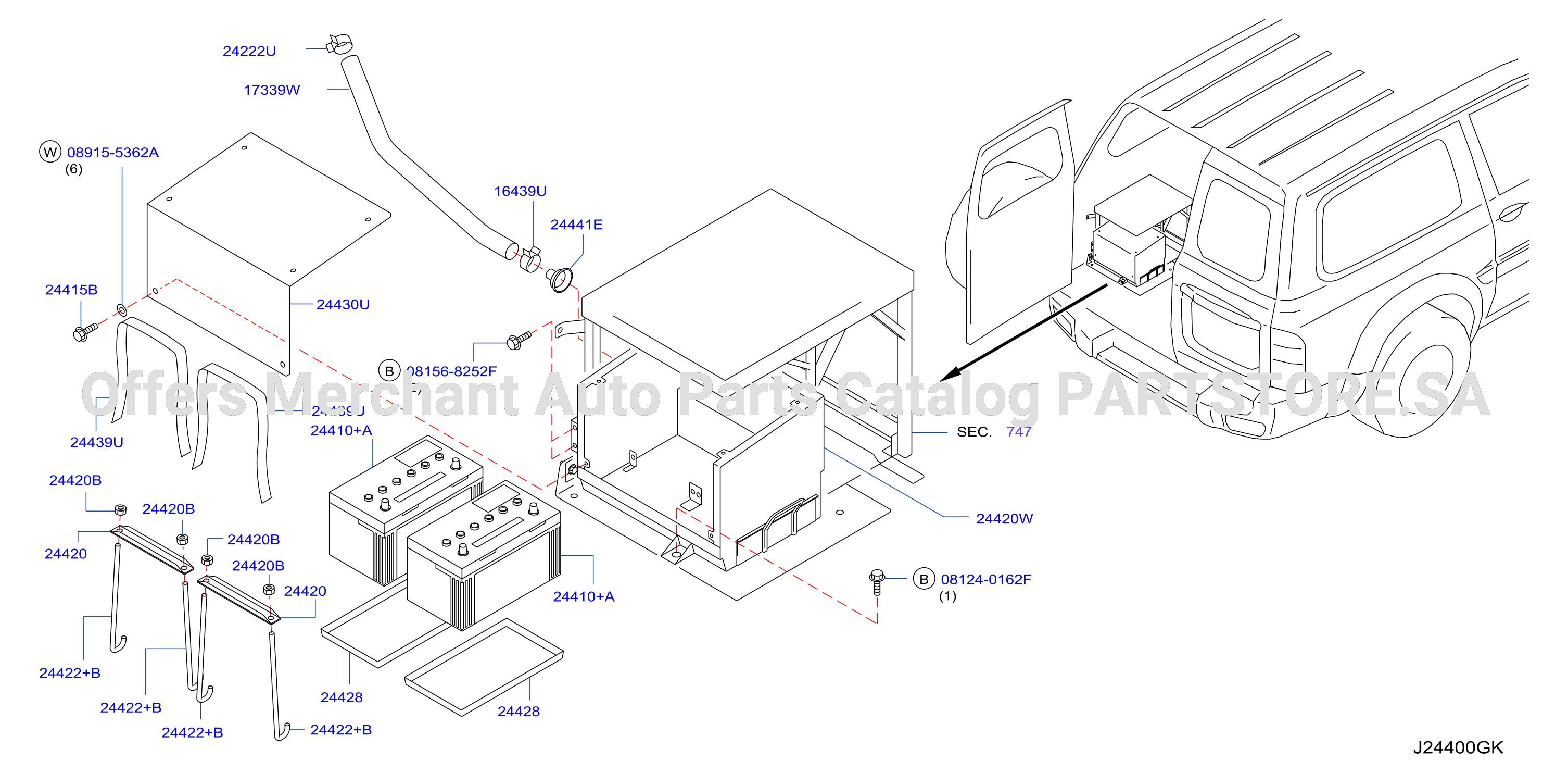 Battery Battery Mounting W / 3S S / 6