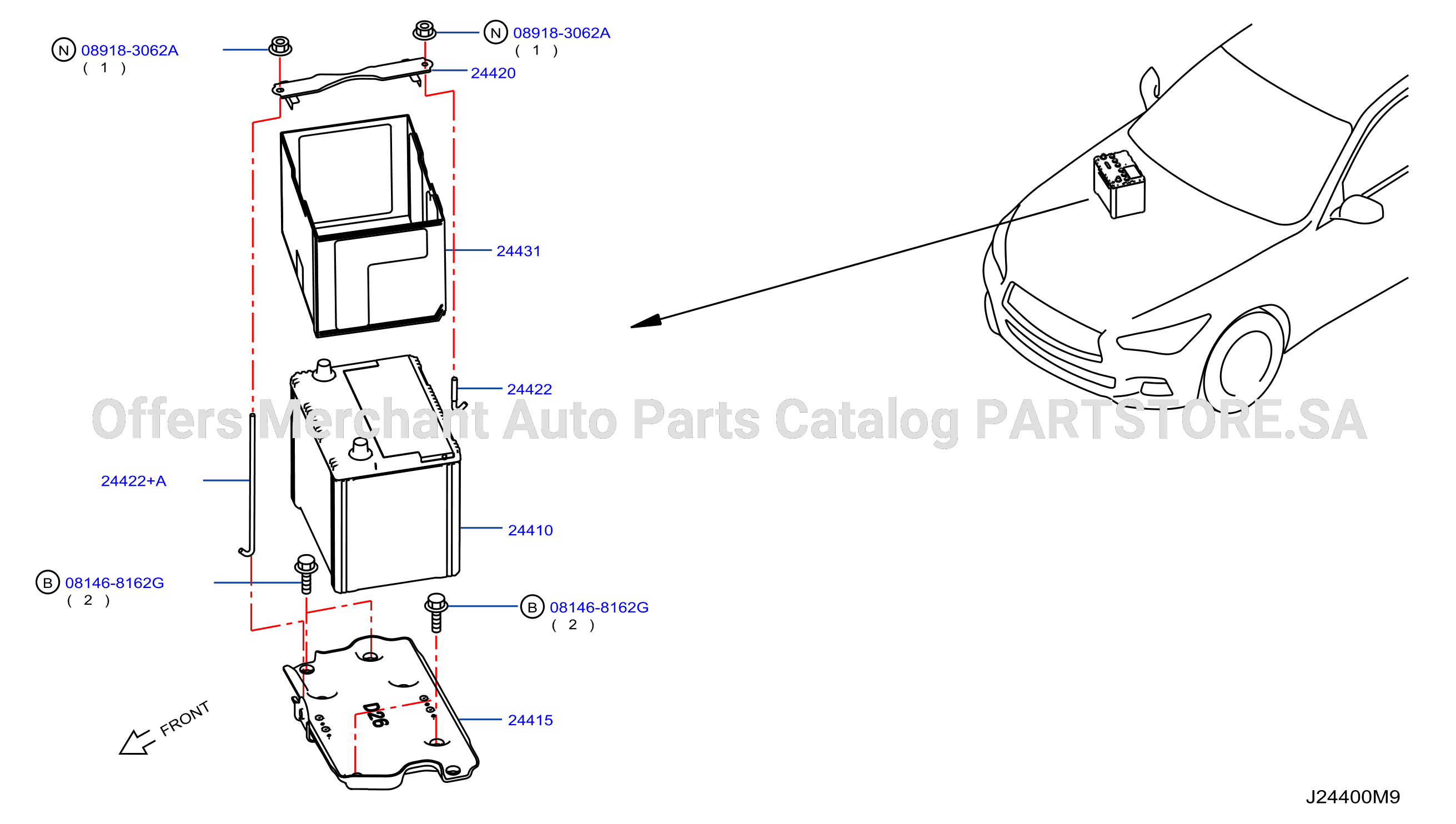 Battery Battery Mounting Front