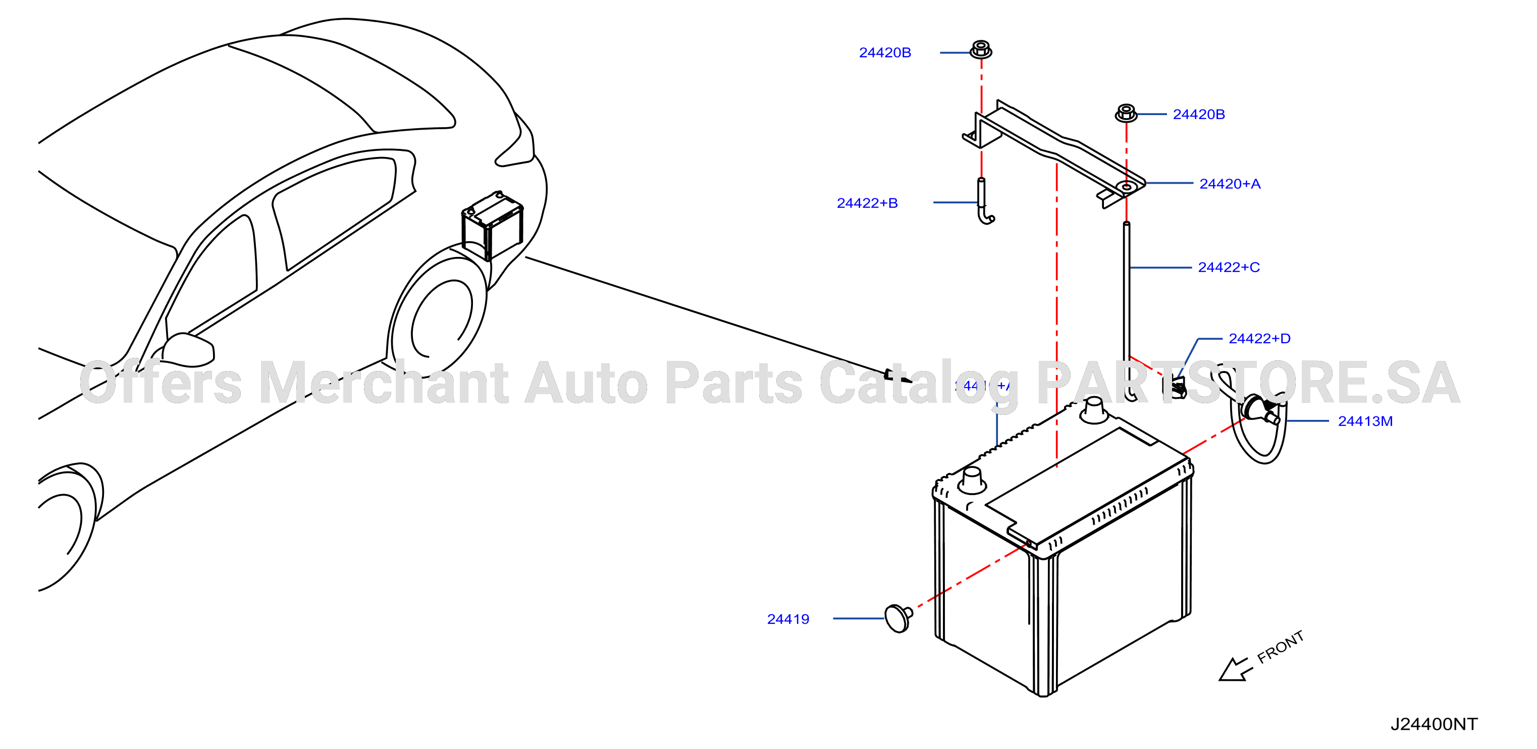 Battery Battery Mounting Rear