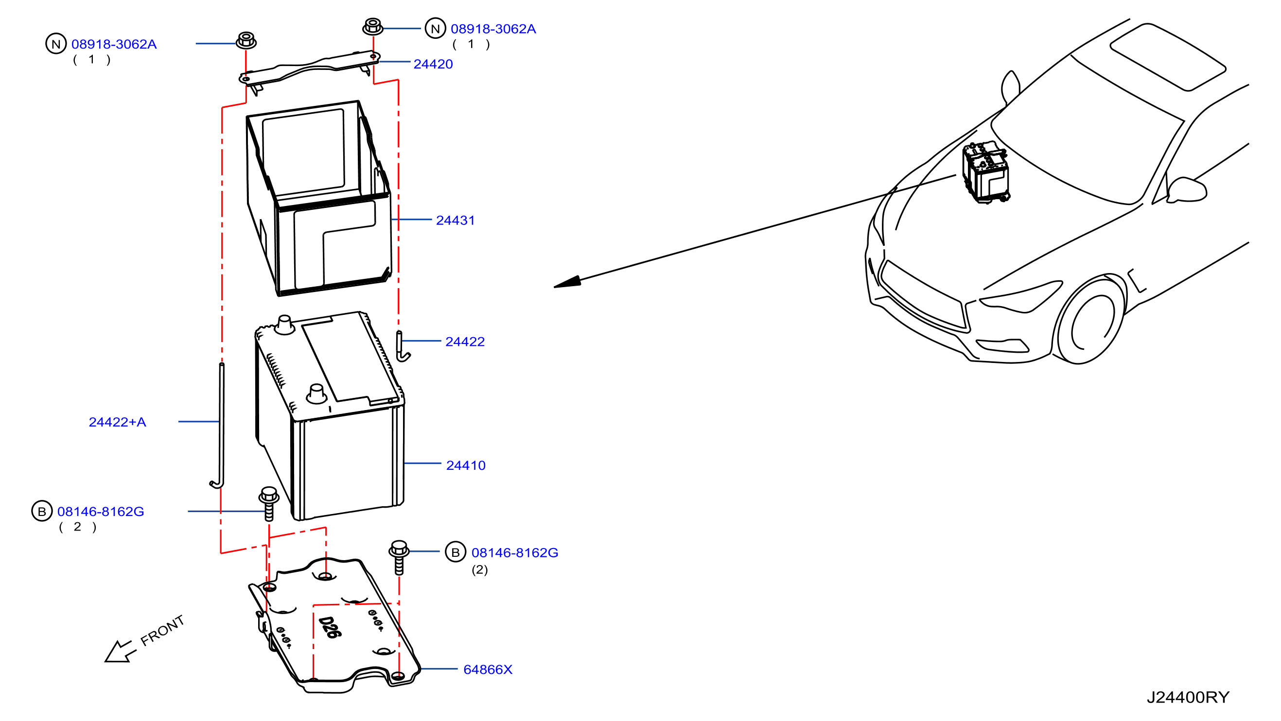 Battery Battery Mounting Front