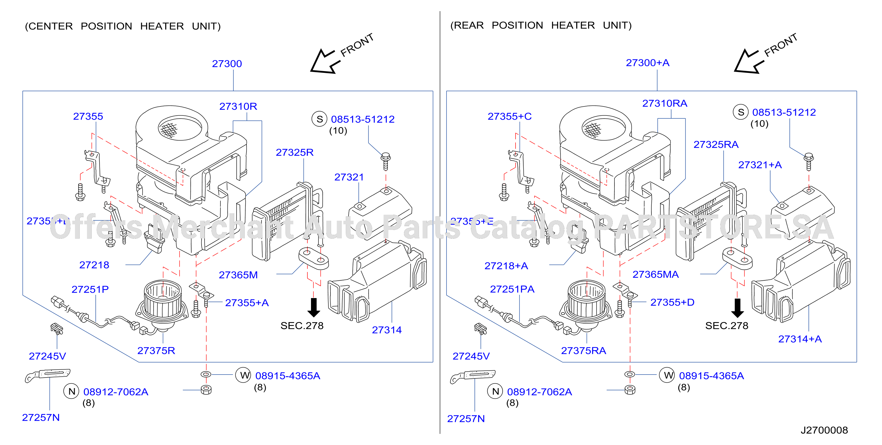 Heater Blower Unit Rear Heater Blower Assy