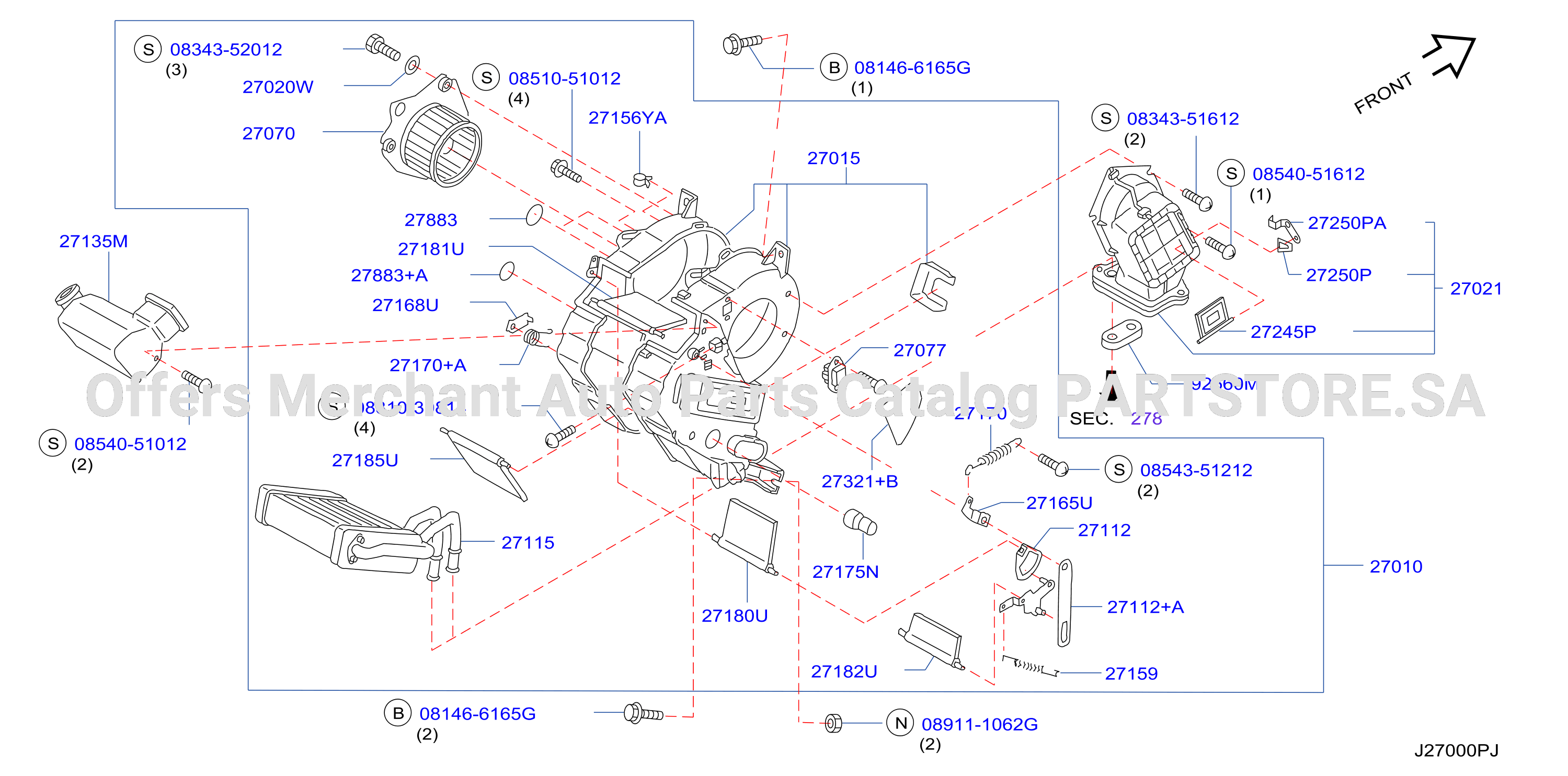 Heater Blower Unit Front Heater Blower Assy