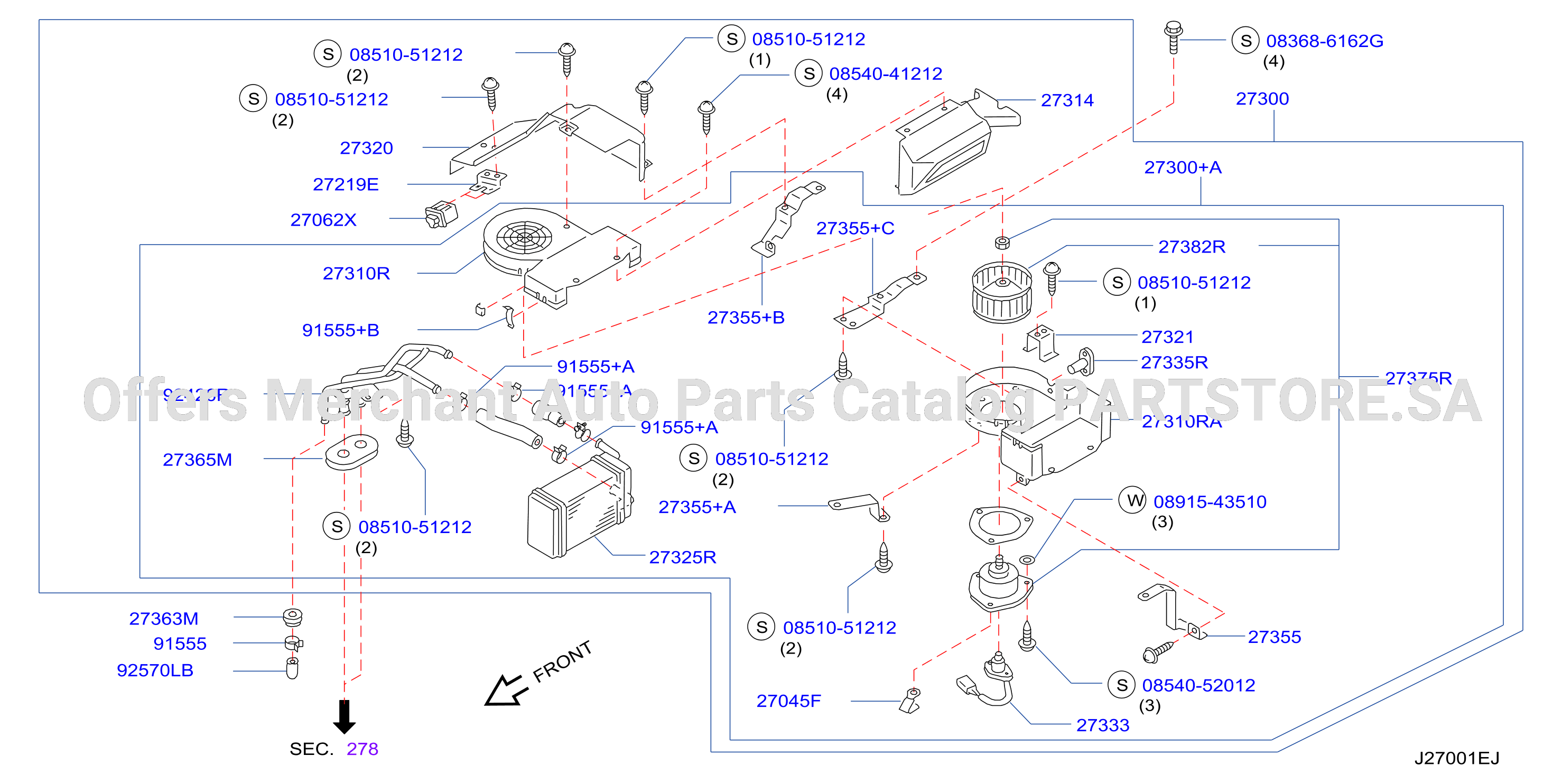 Heater Blower Unit Rear Heater Unit