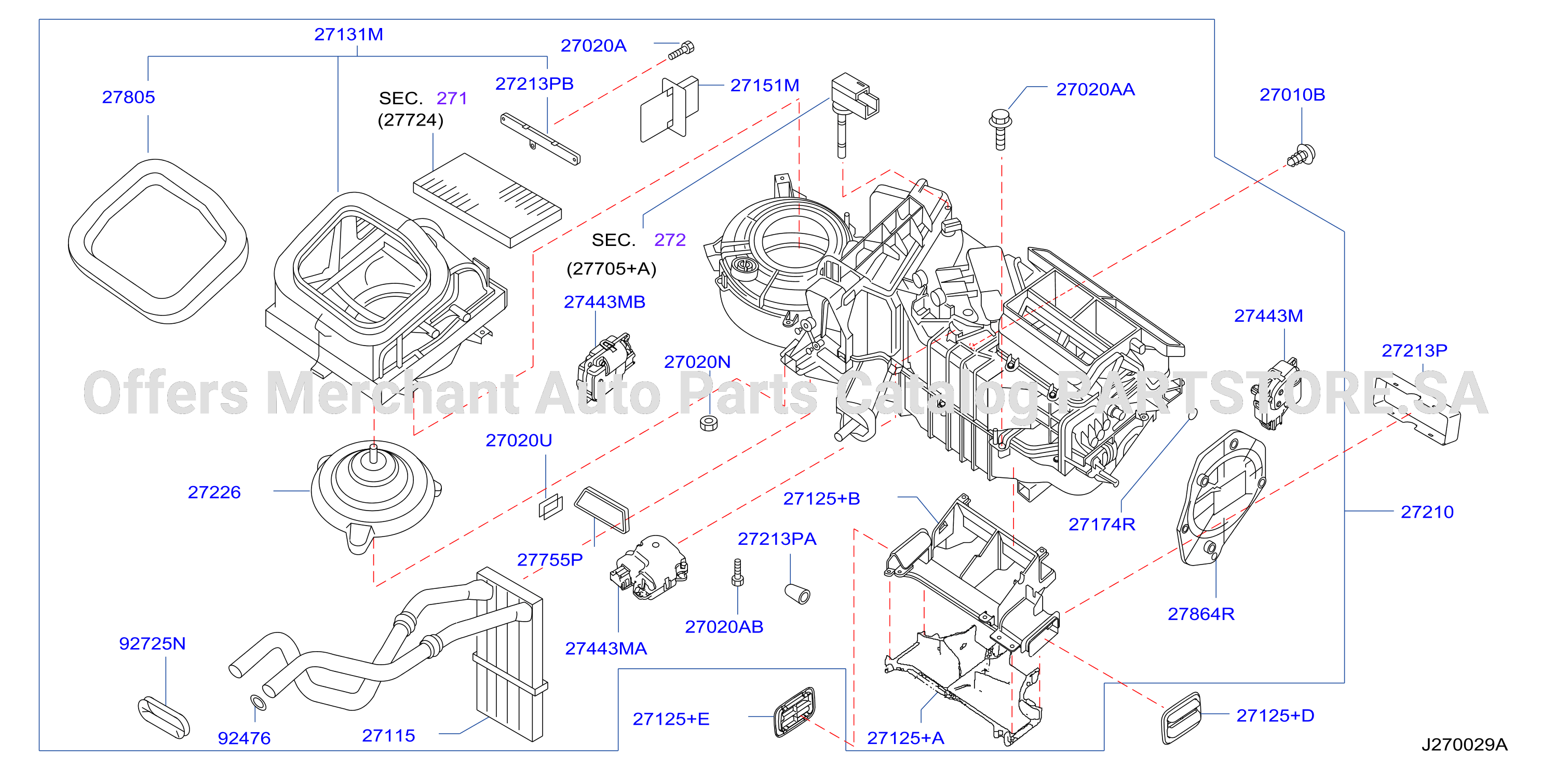 Heater Blower Unit Dual A C