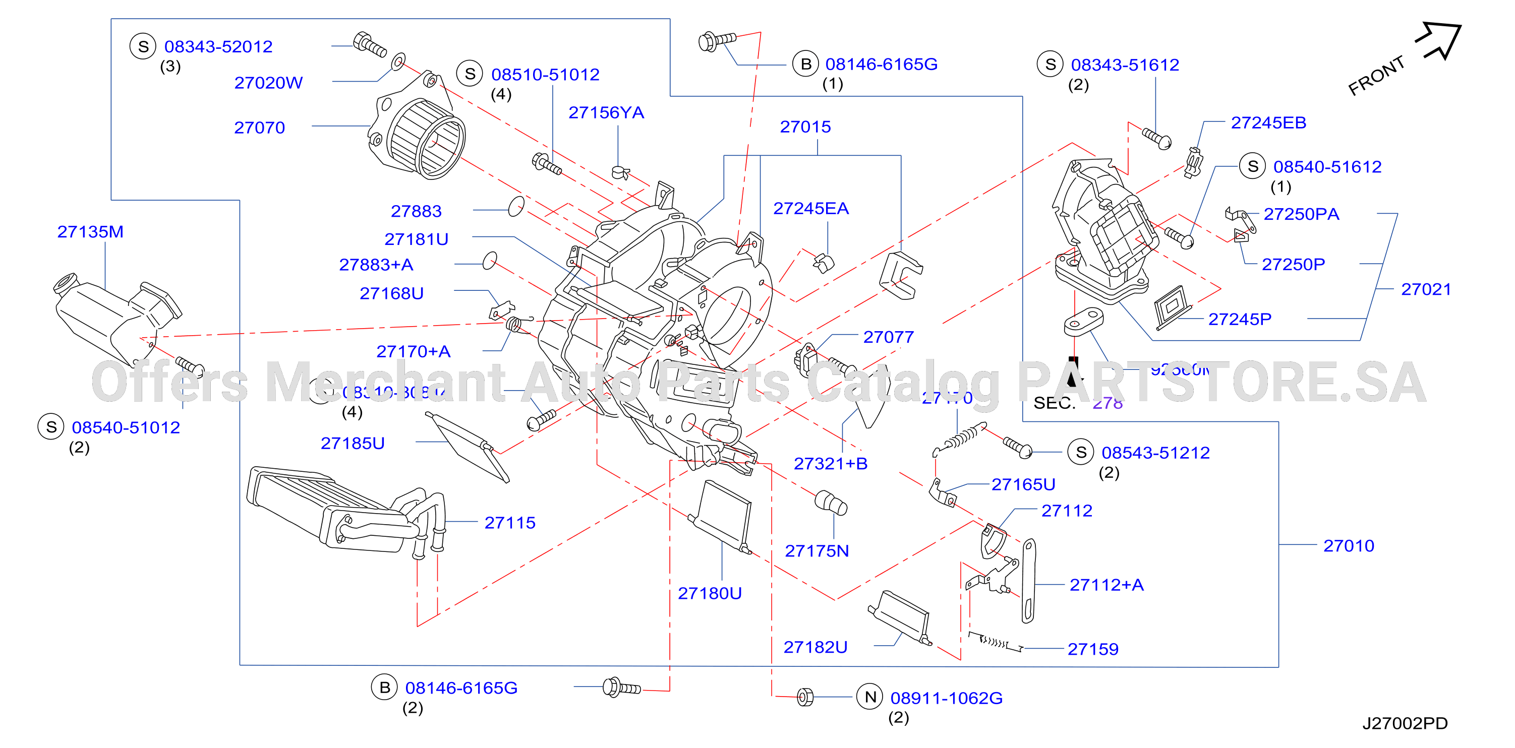 Heater Blower Unit Front Heater Blower Assy