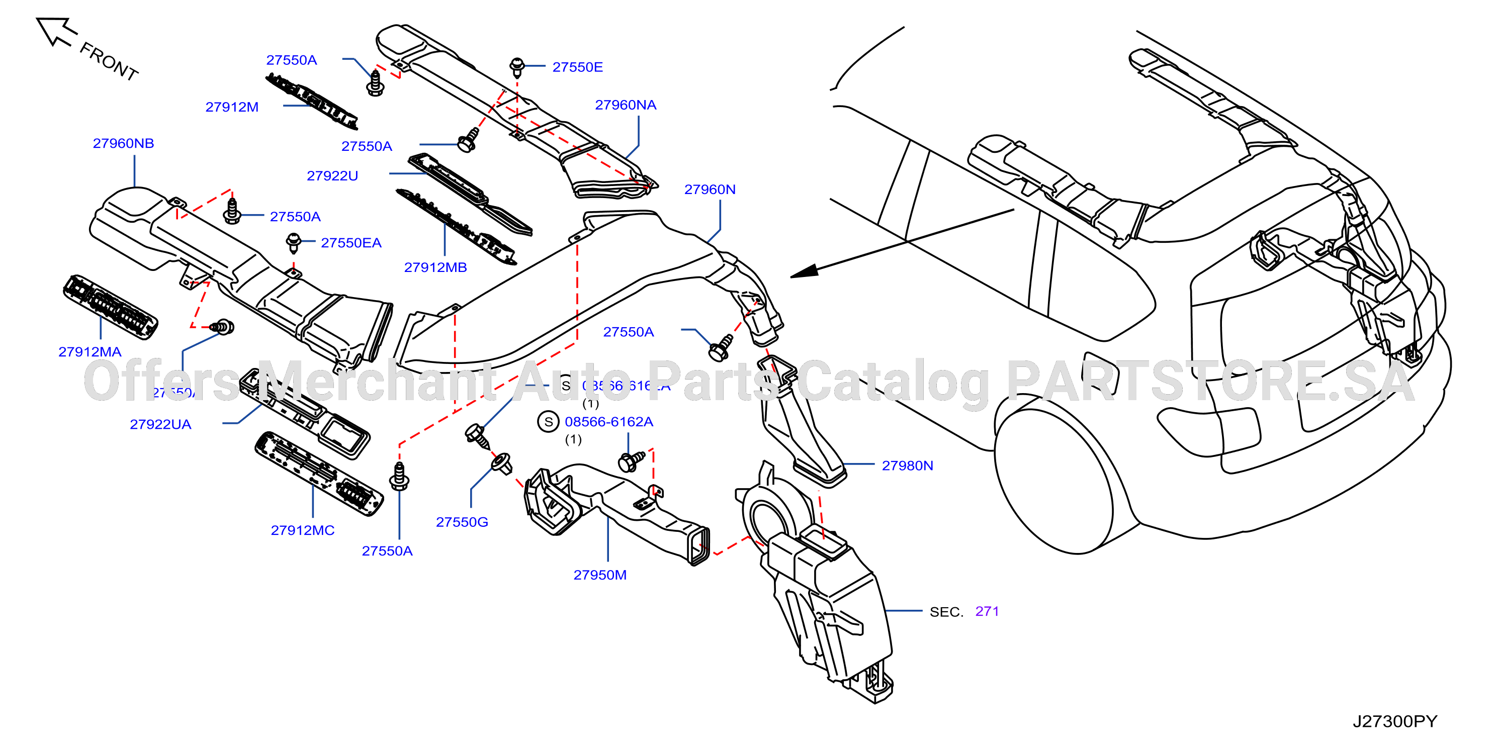 Nozzle Duct Rear Heater Duct