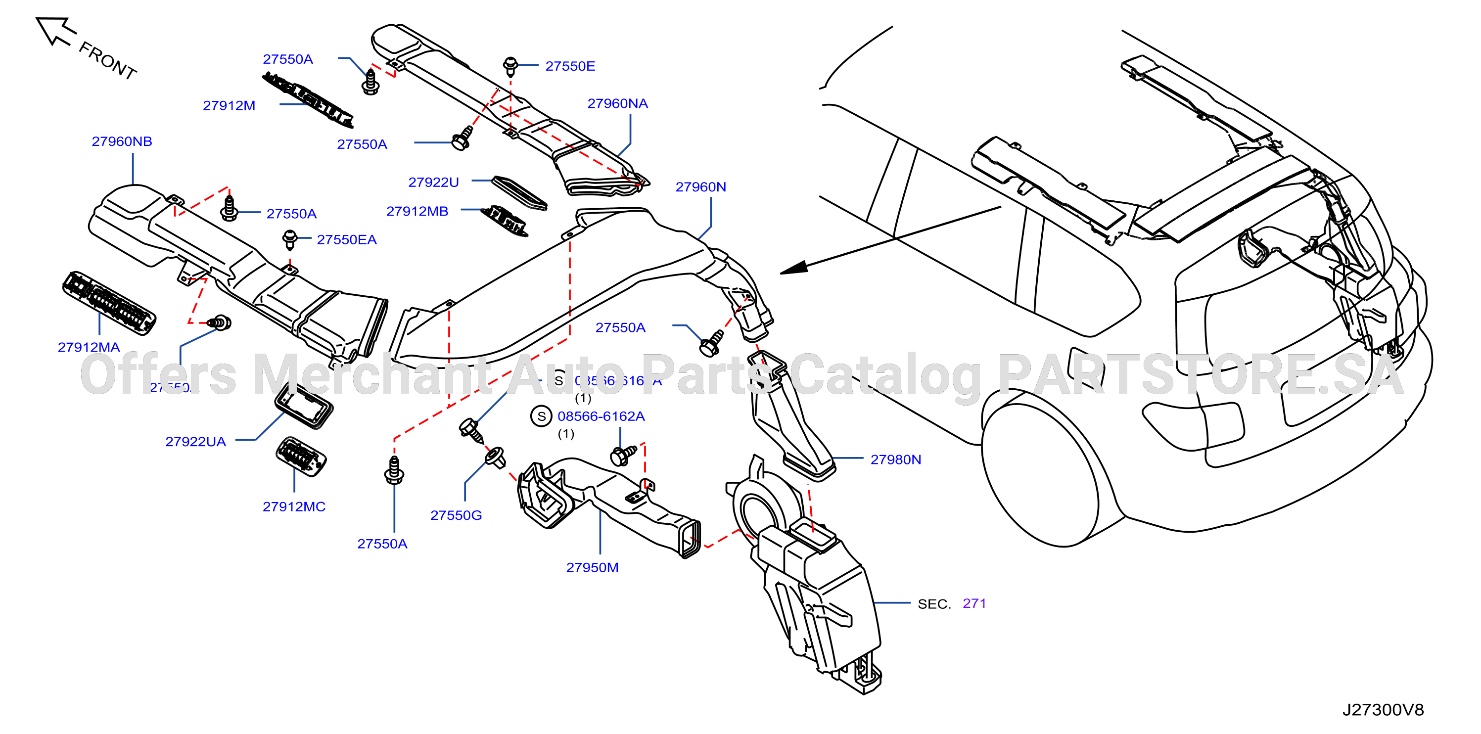 Nozzle Duct Rear Heater Duct